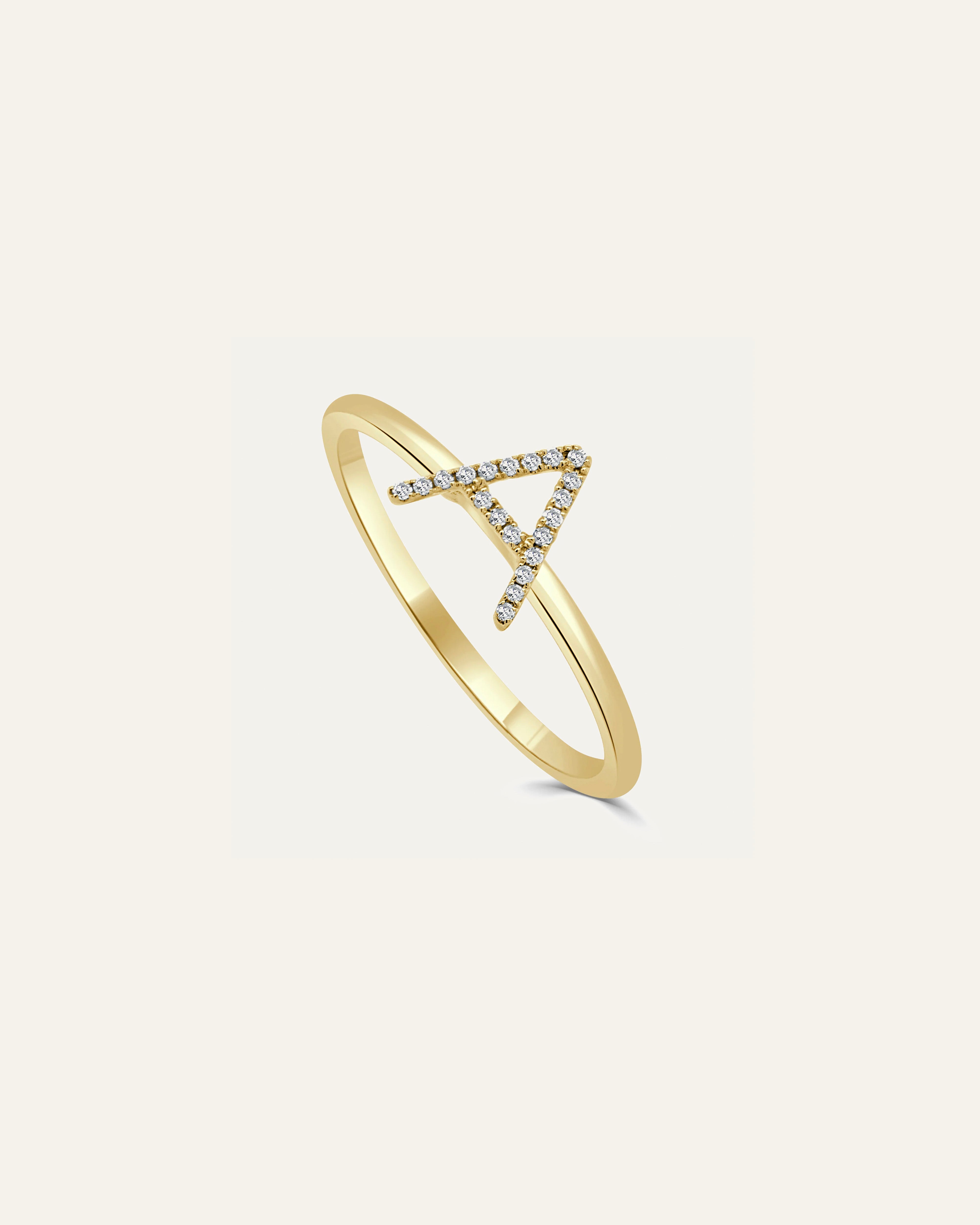 The All Me Pavé Diamond Letter Ring