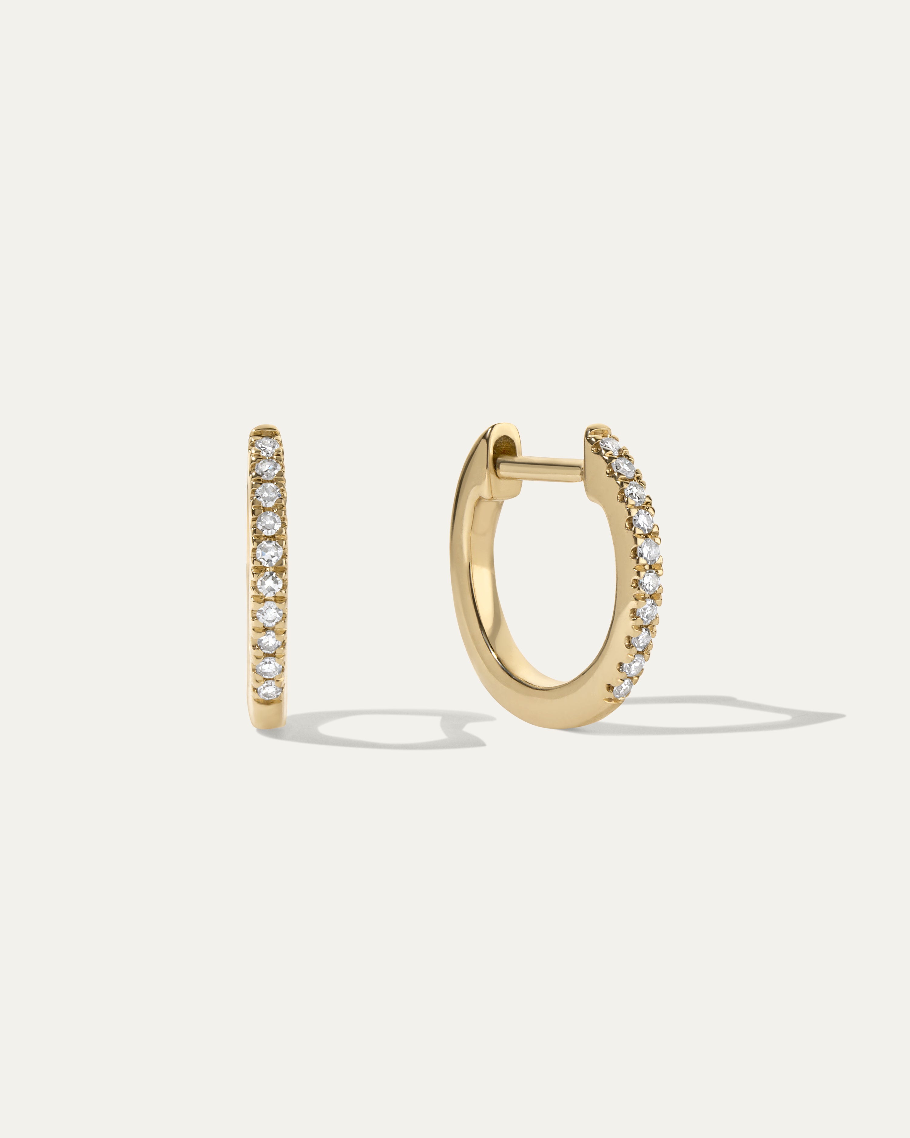 The Pavé Diamond Huggie Hoops