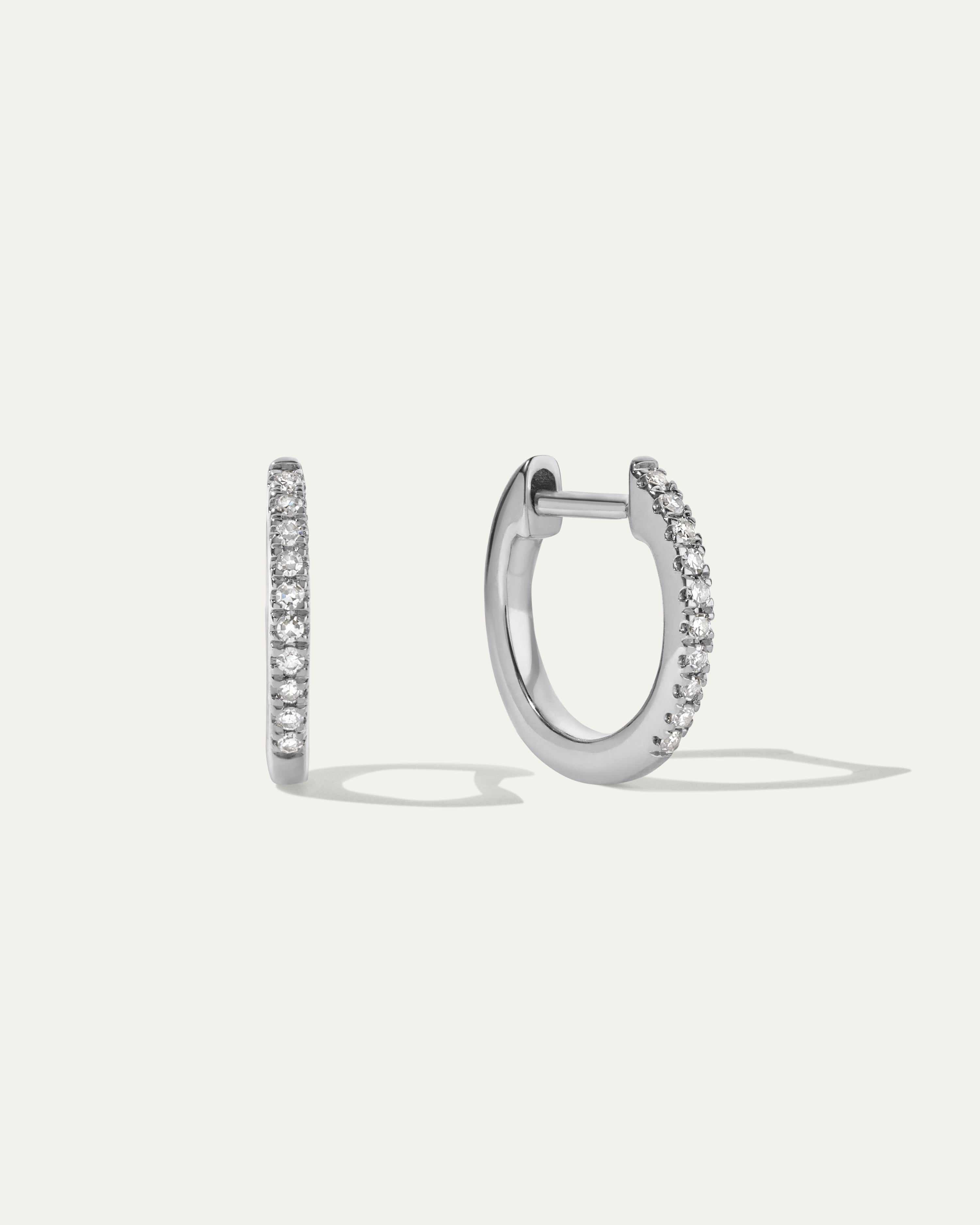 The Pavé Diamond Huggie Hoops