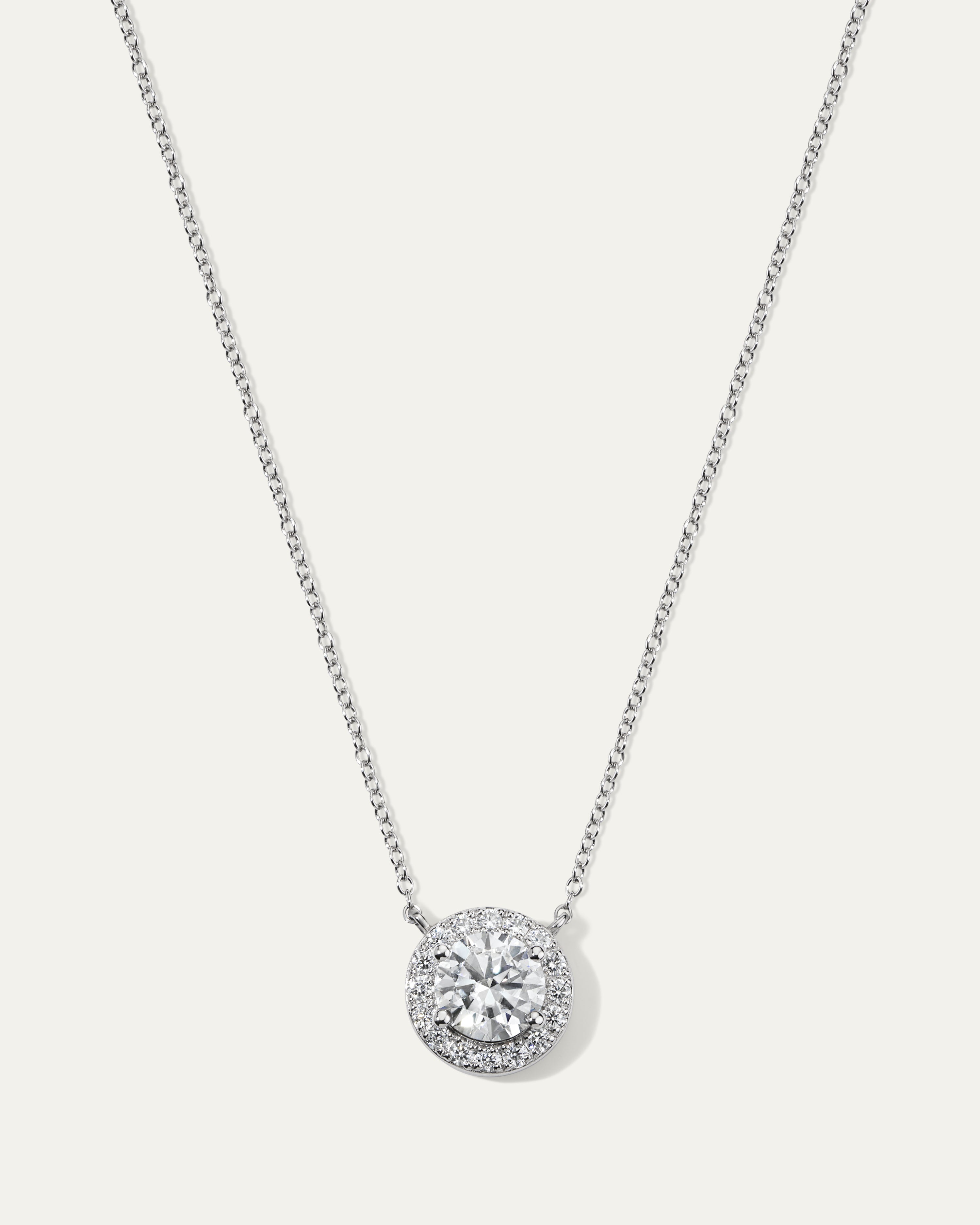 The Everyday Round Halo Necklace