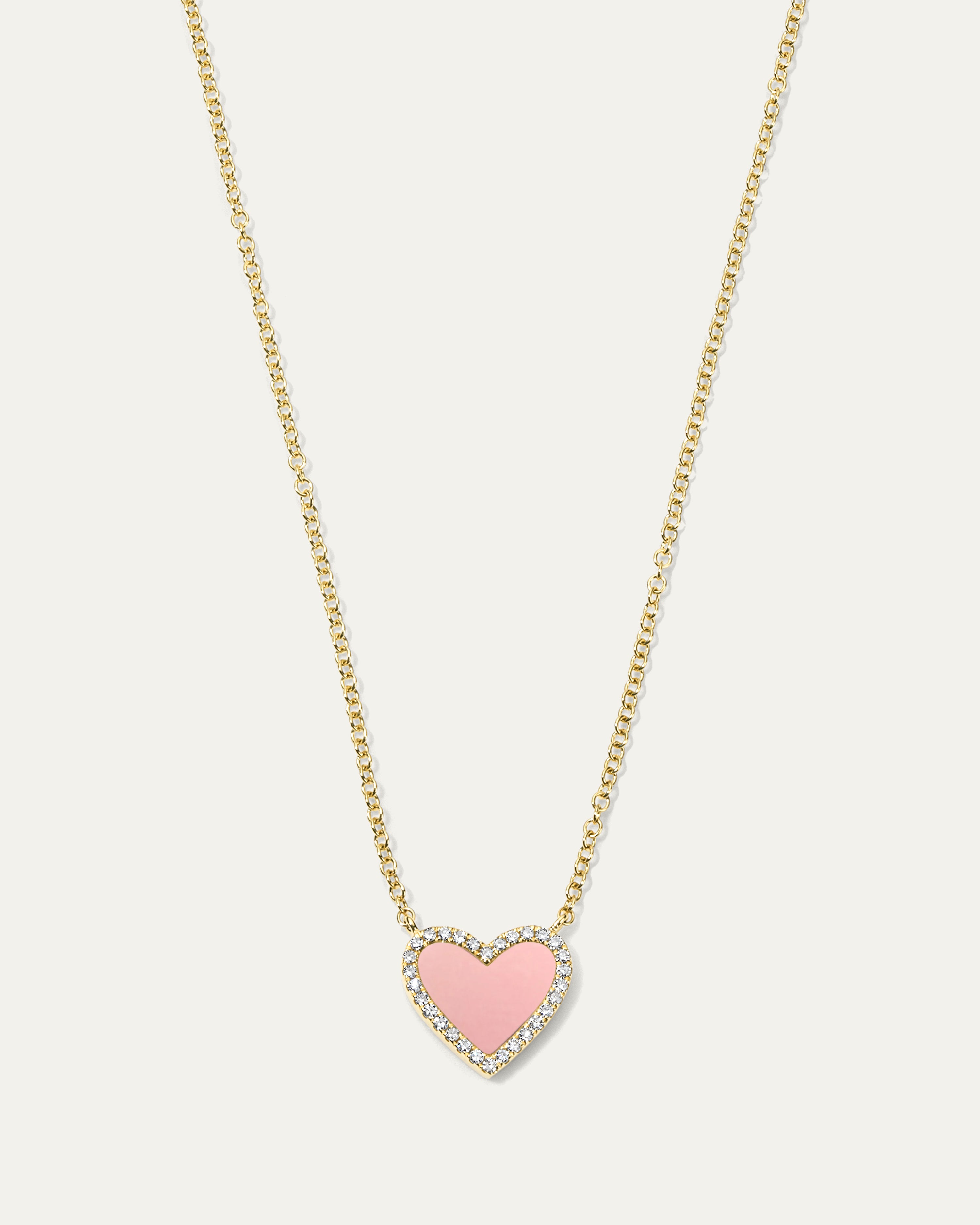 The My Heart Pink Opal Diamond Necklace