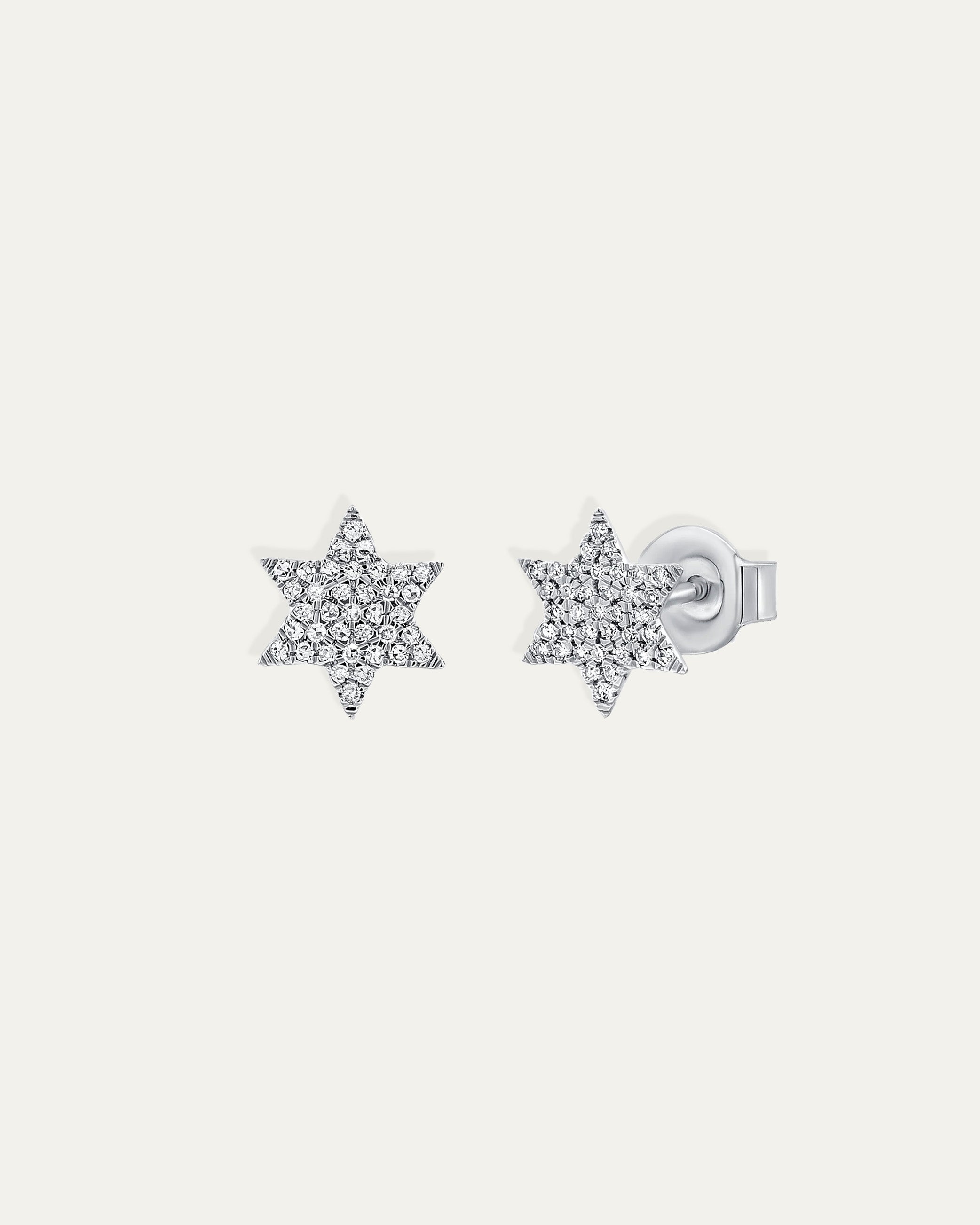 Signature Star of David Diamond Cluster Stud Earrings