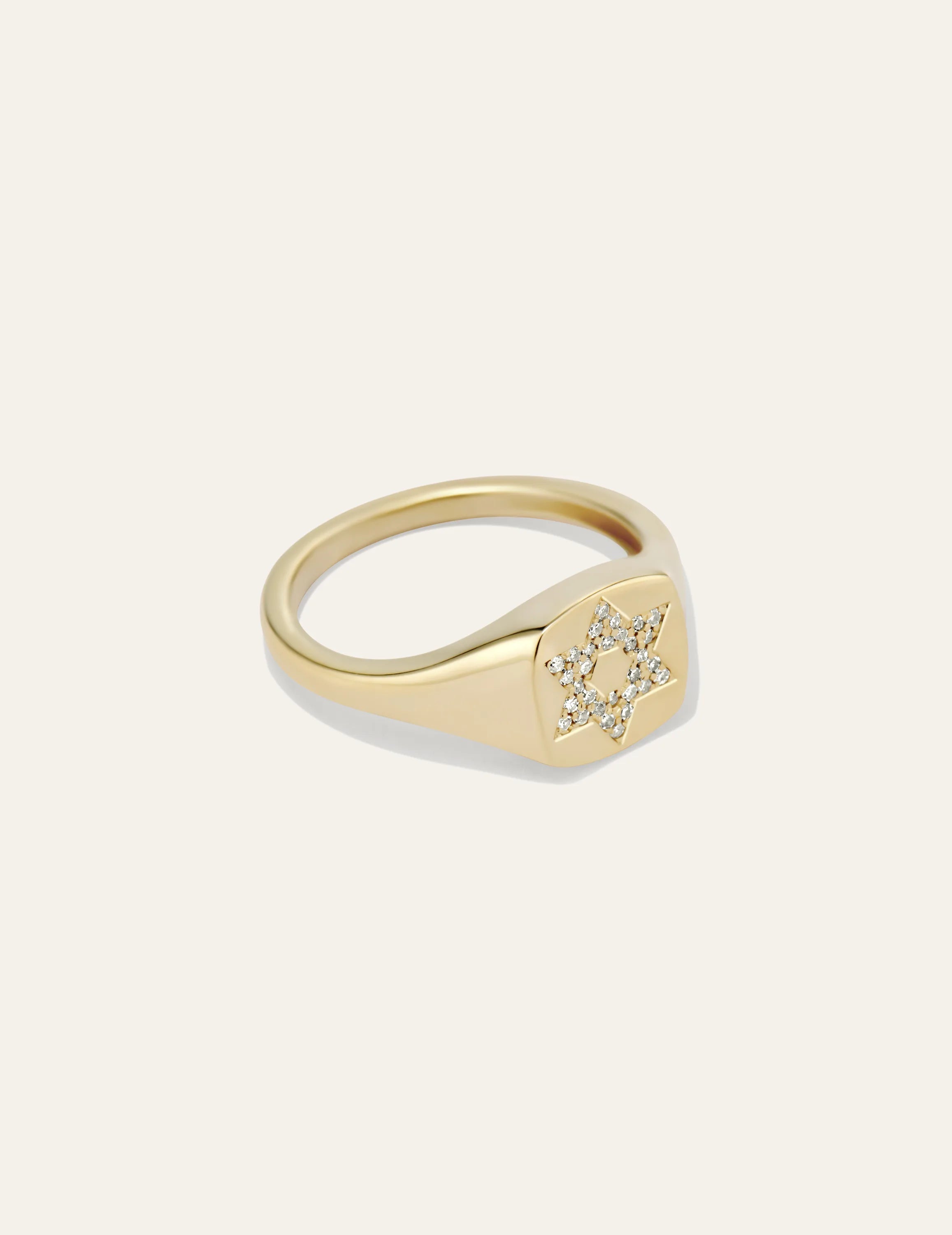 The Star of David Diamond Signet Ring