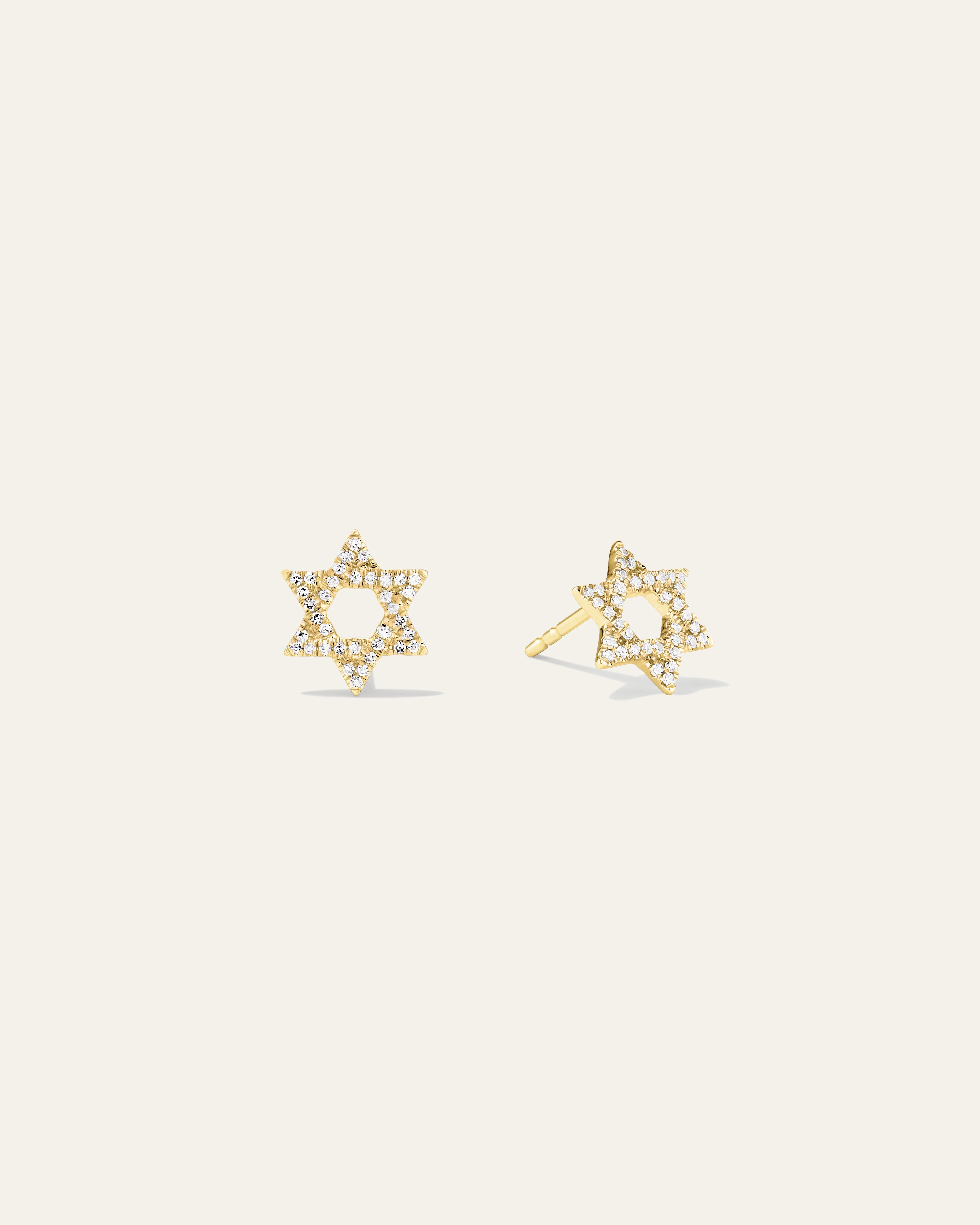 Sarah Star of David Pavé Diamond Earrings