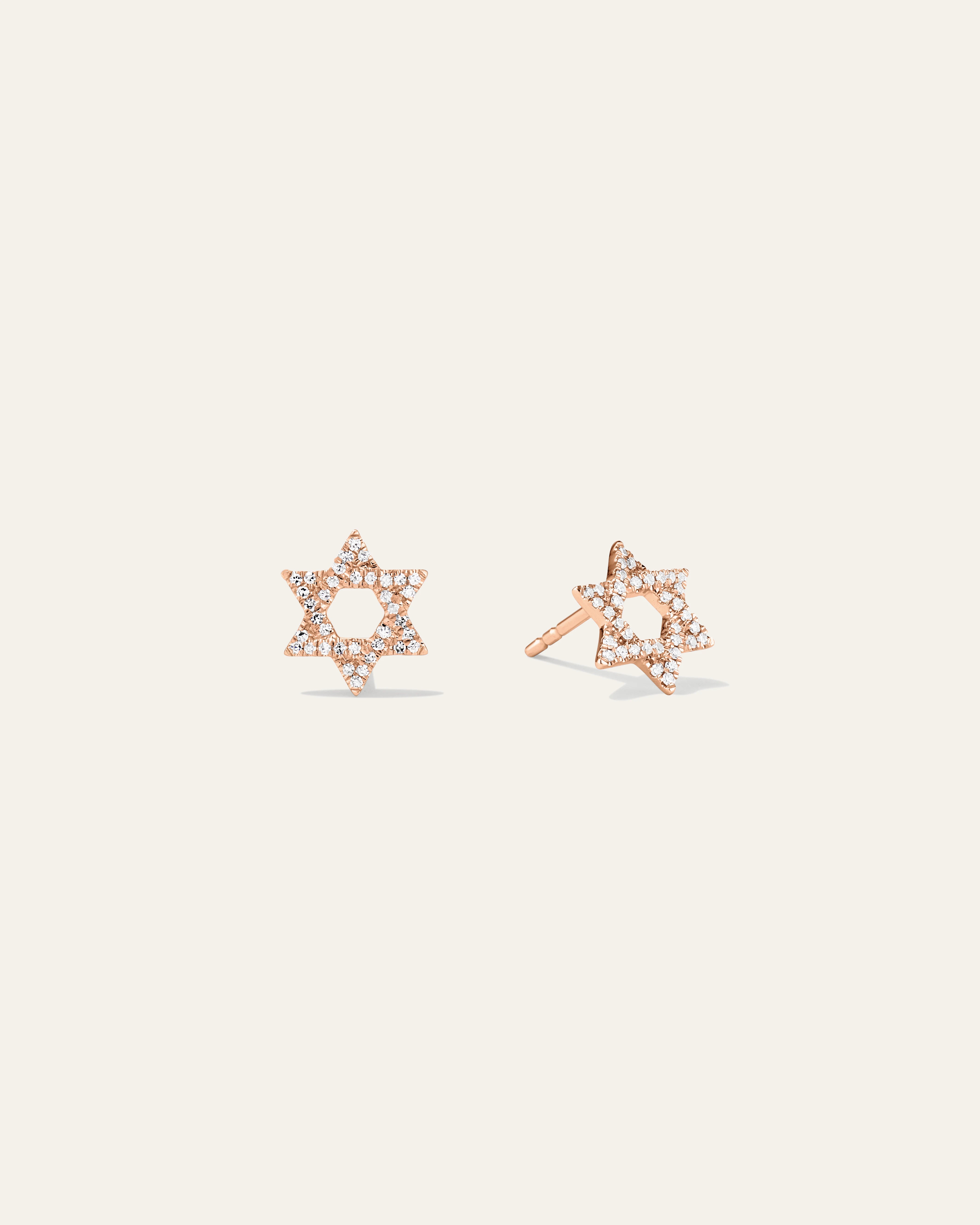 Sarah Star of David Pavé Diamond Earrings