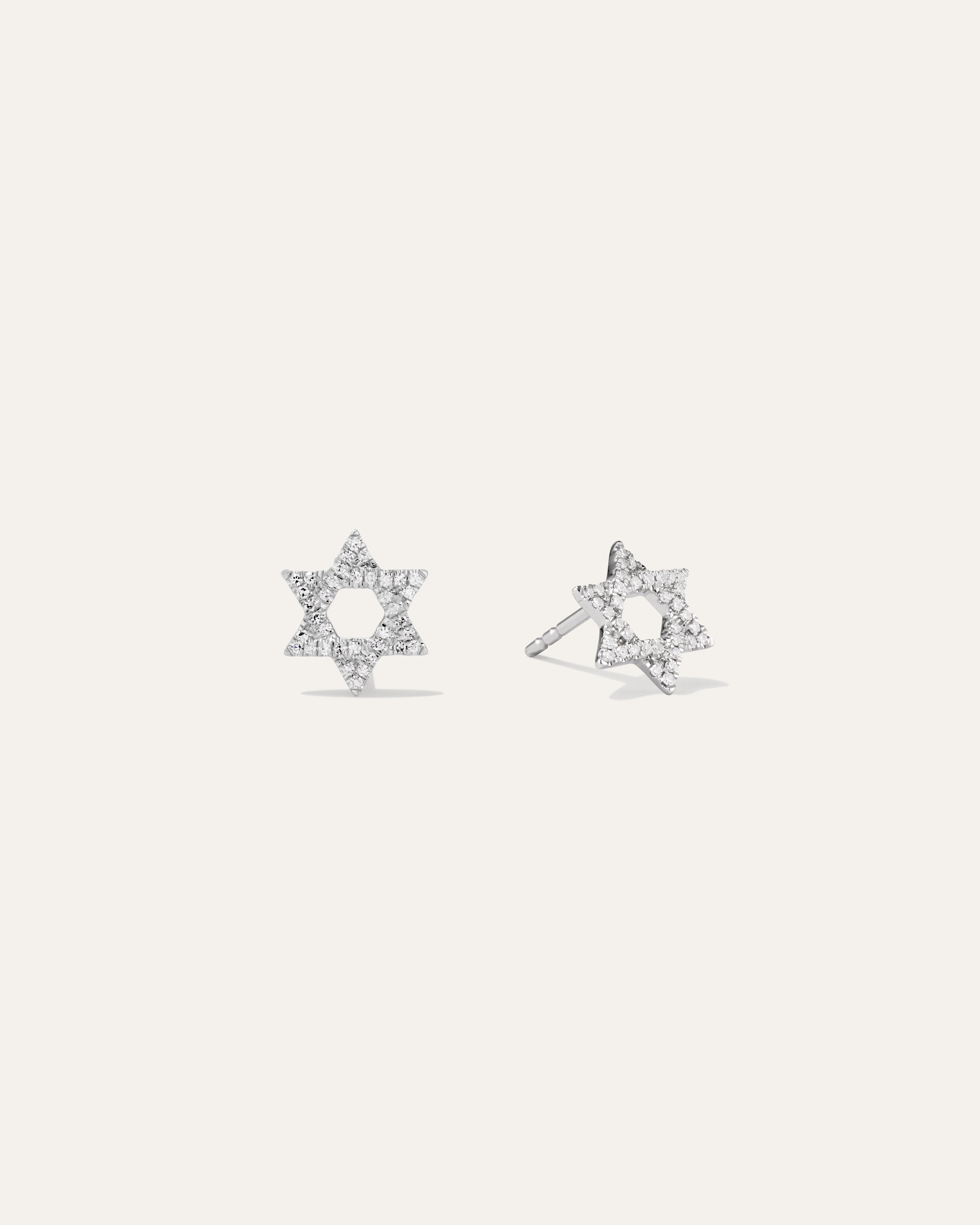 The Star of David Diamond Stud Earrings