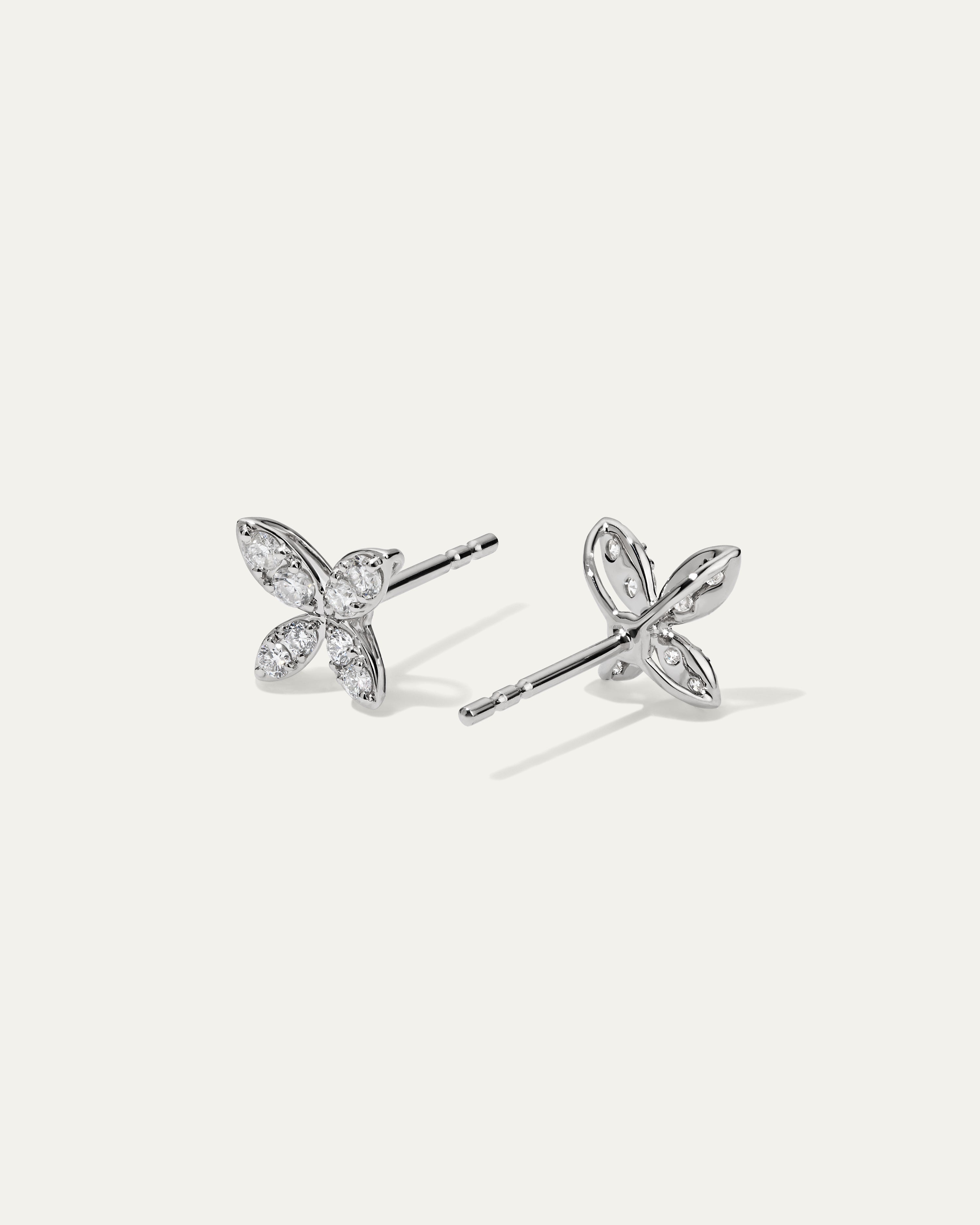 Pavé Diamond Butterfly Earrings