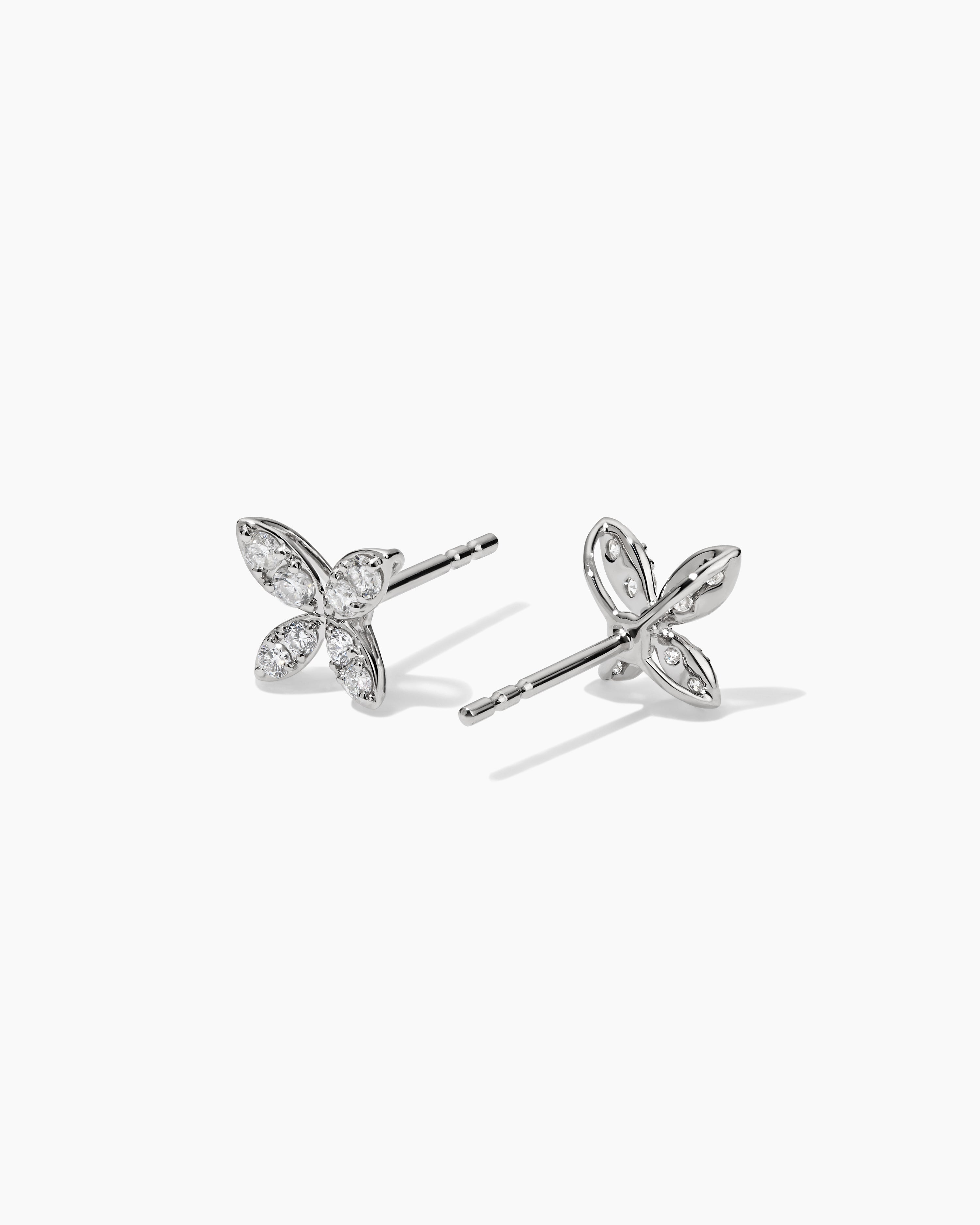 Pavé Diamond Butterfly Earrings