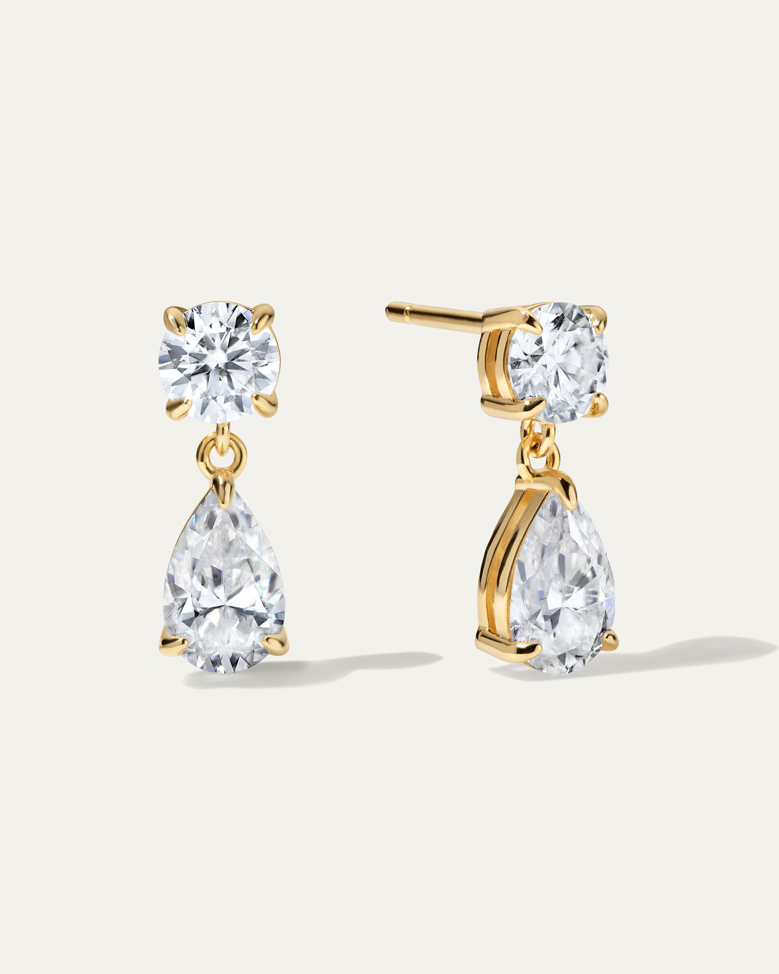 Jane Prestige™ Round & Pear Diamond Drop Earrings