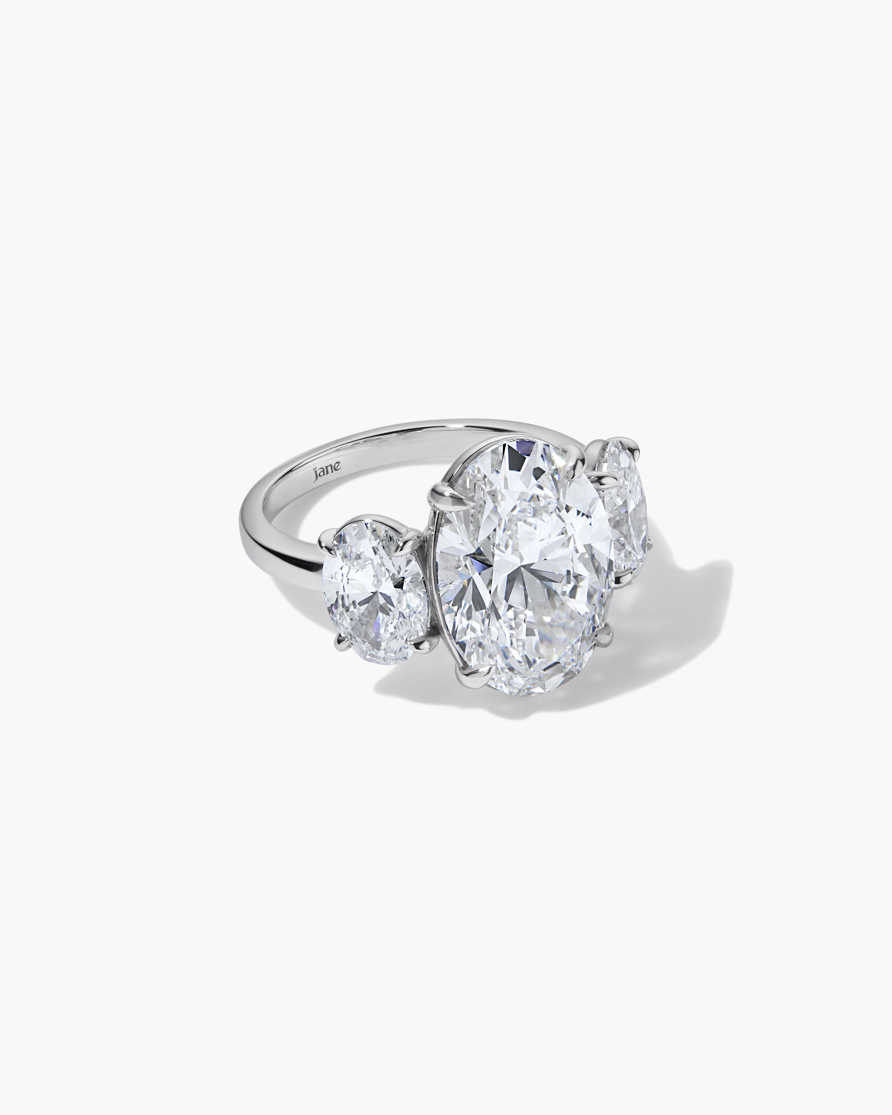 8.02CT Oval Cut Three-Stone Diamond Ring