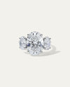 8.02CT Oval Cut Three-Stone Diamond Ring with Side Stones
