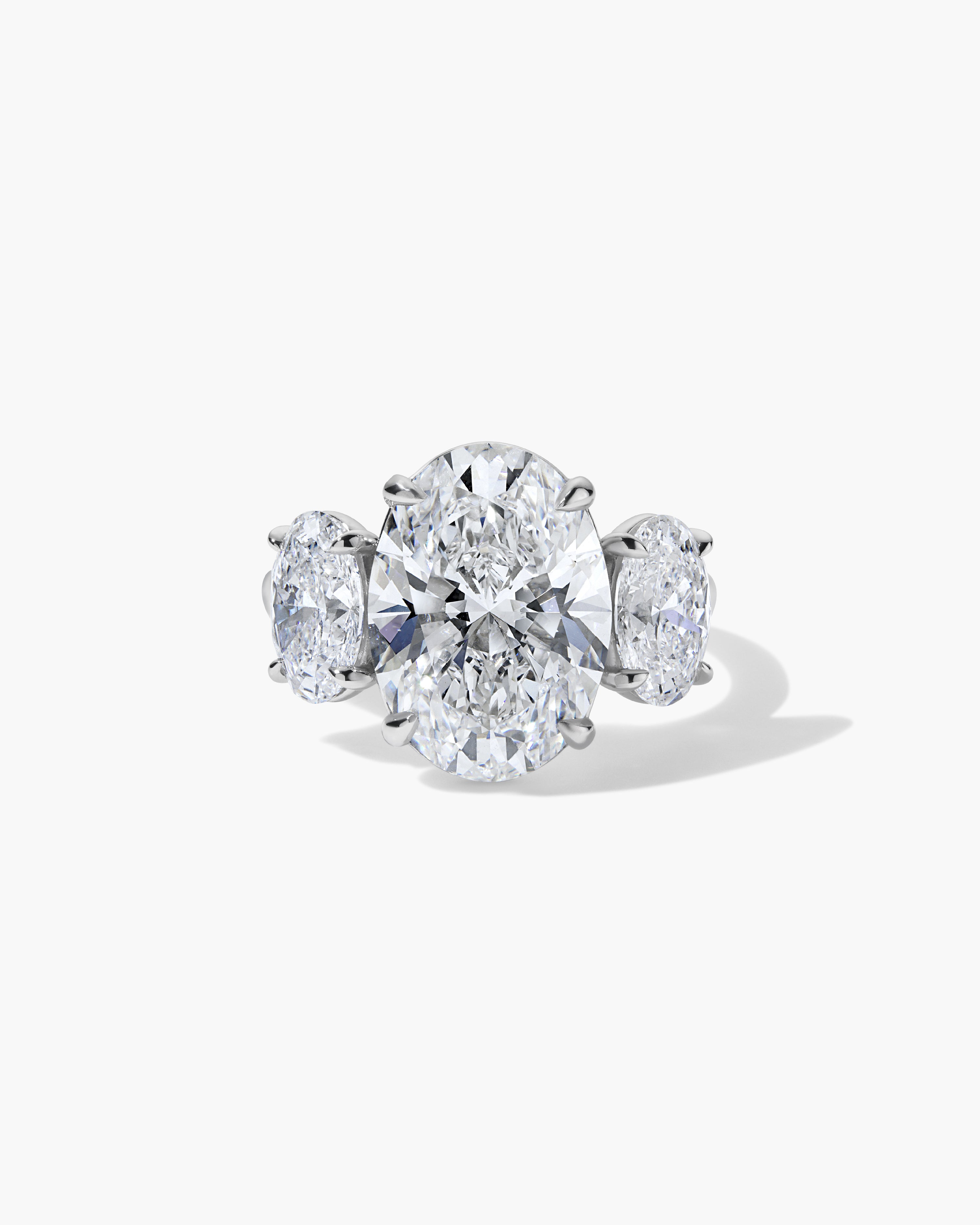 8.02CT Oval Cut Three-Stone Diamond Ring