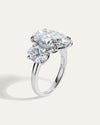 8.02CT Oval Cut Three-Stone Diamond Ring with Side Stones
