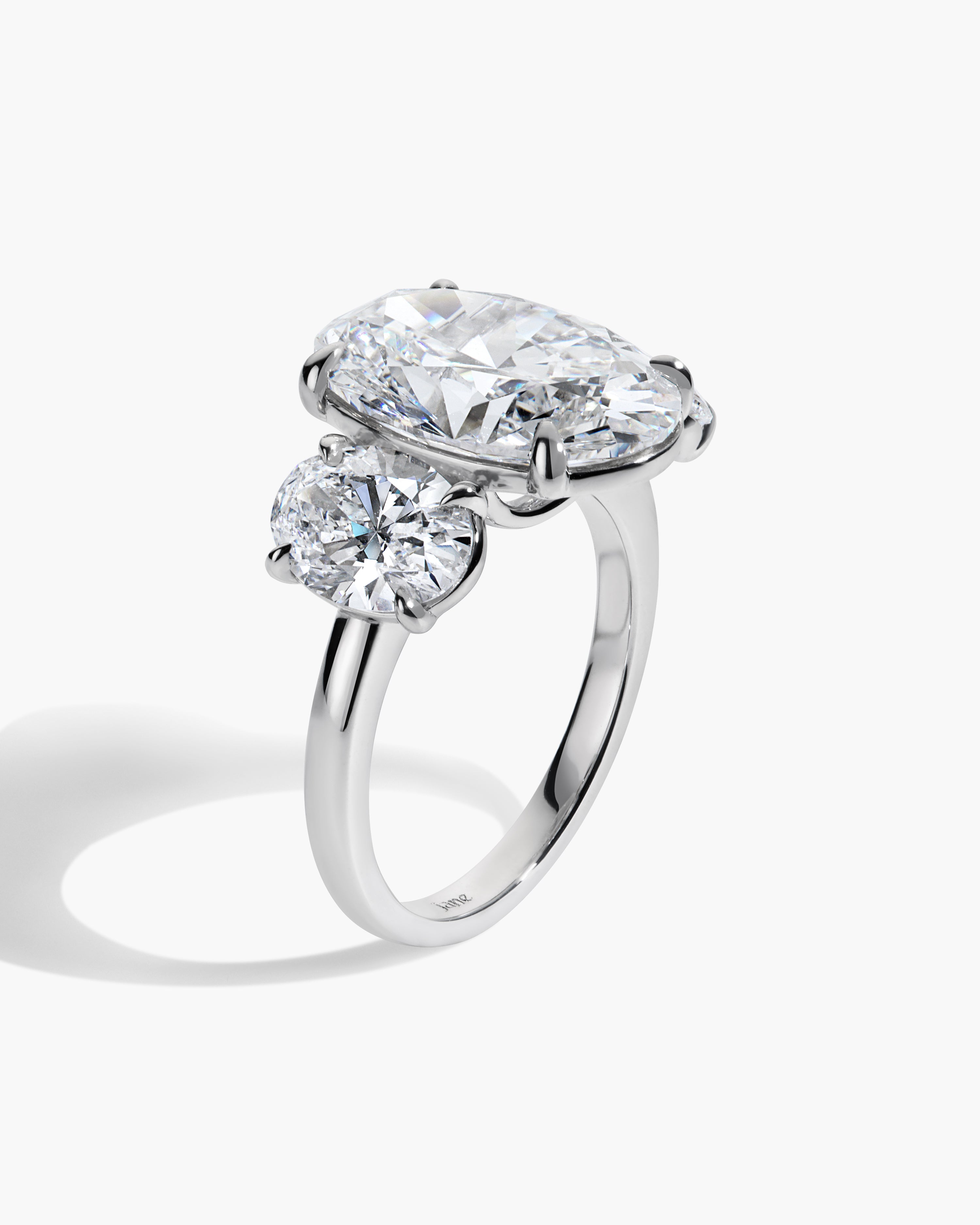 8.02CT Oval Cut Three-Stone Diamond Ring