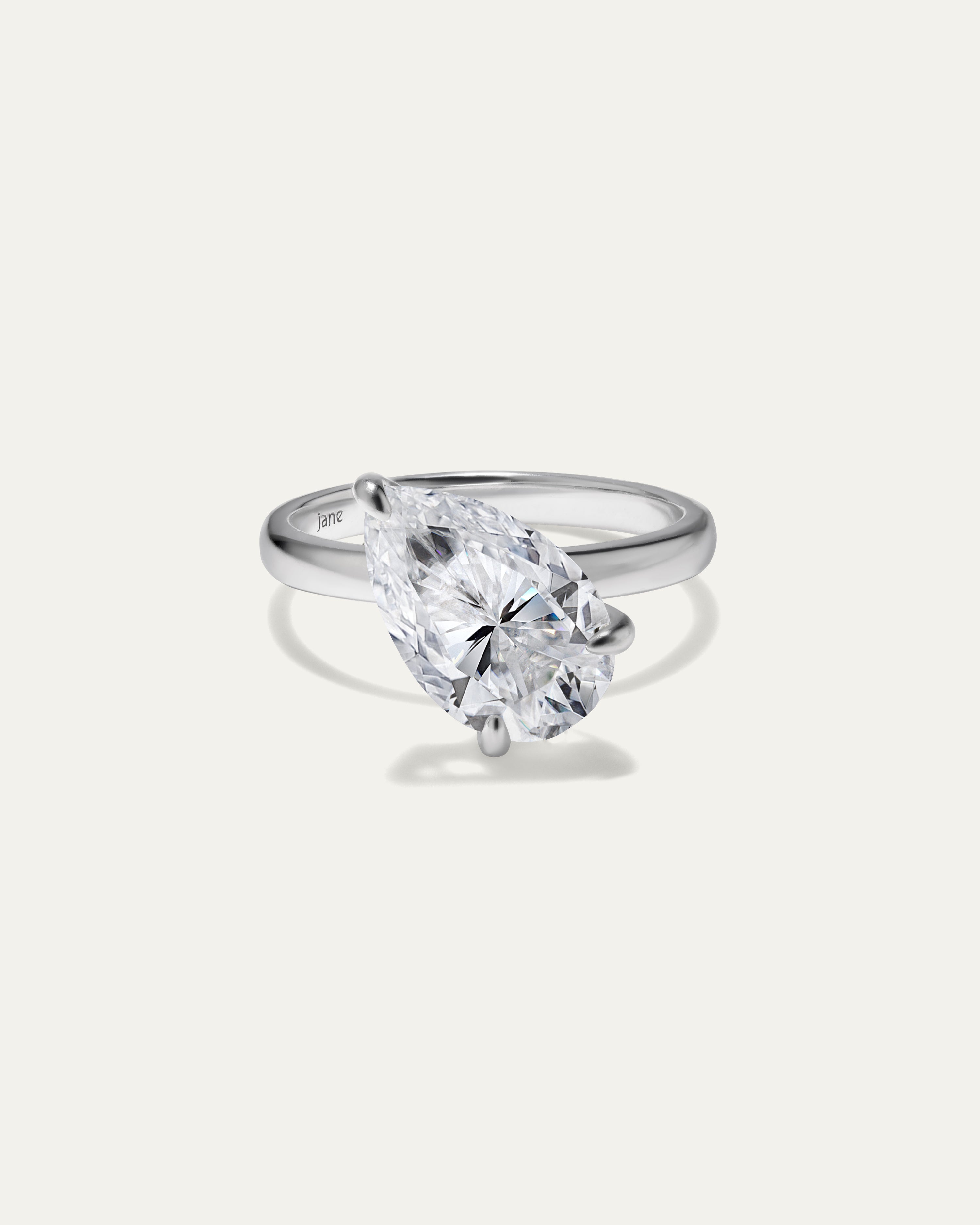 Tilted Pear Pinky Ring