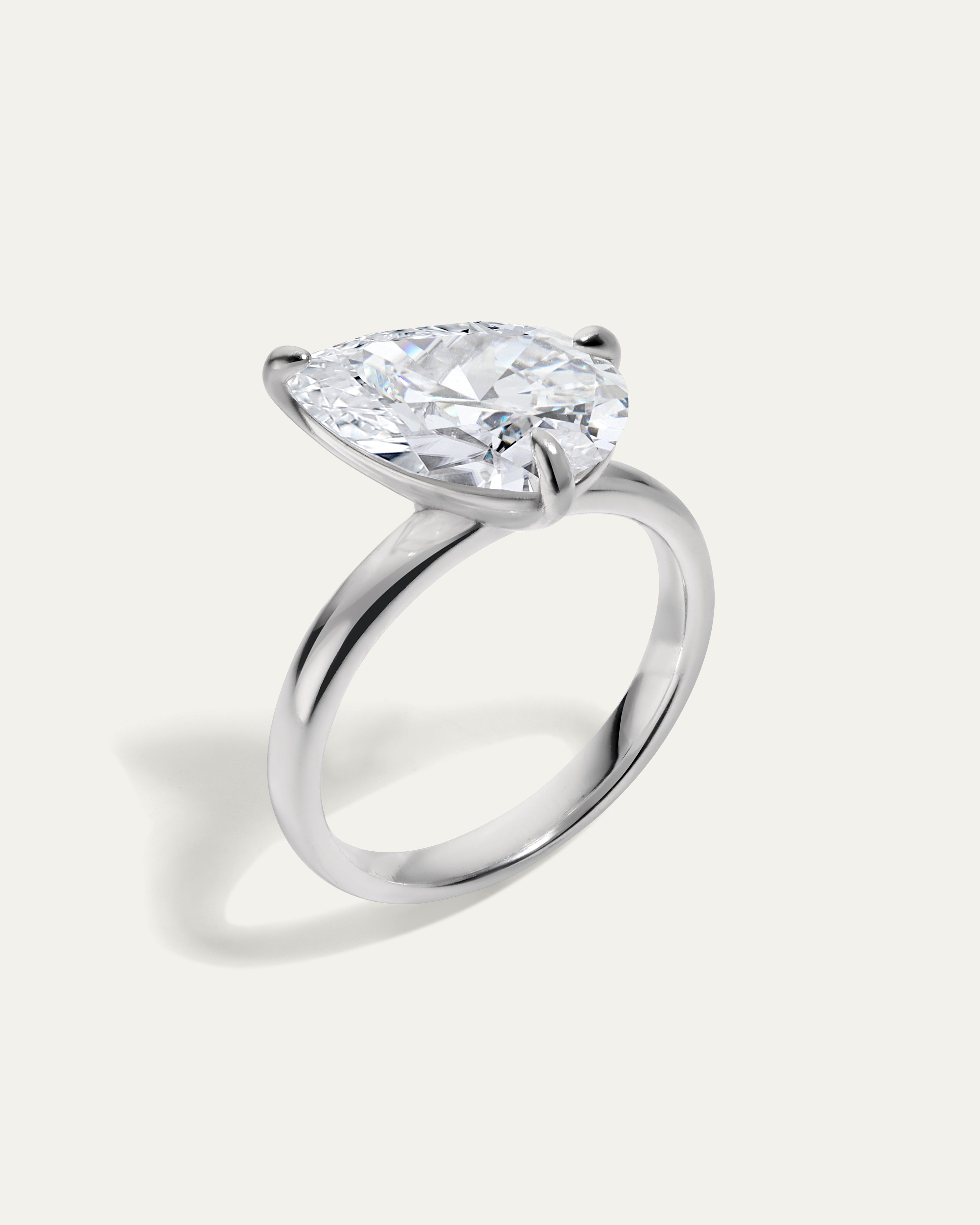 Tilted Pear Pinky Ring