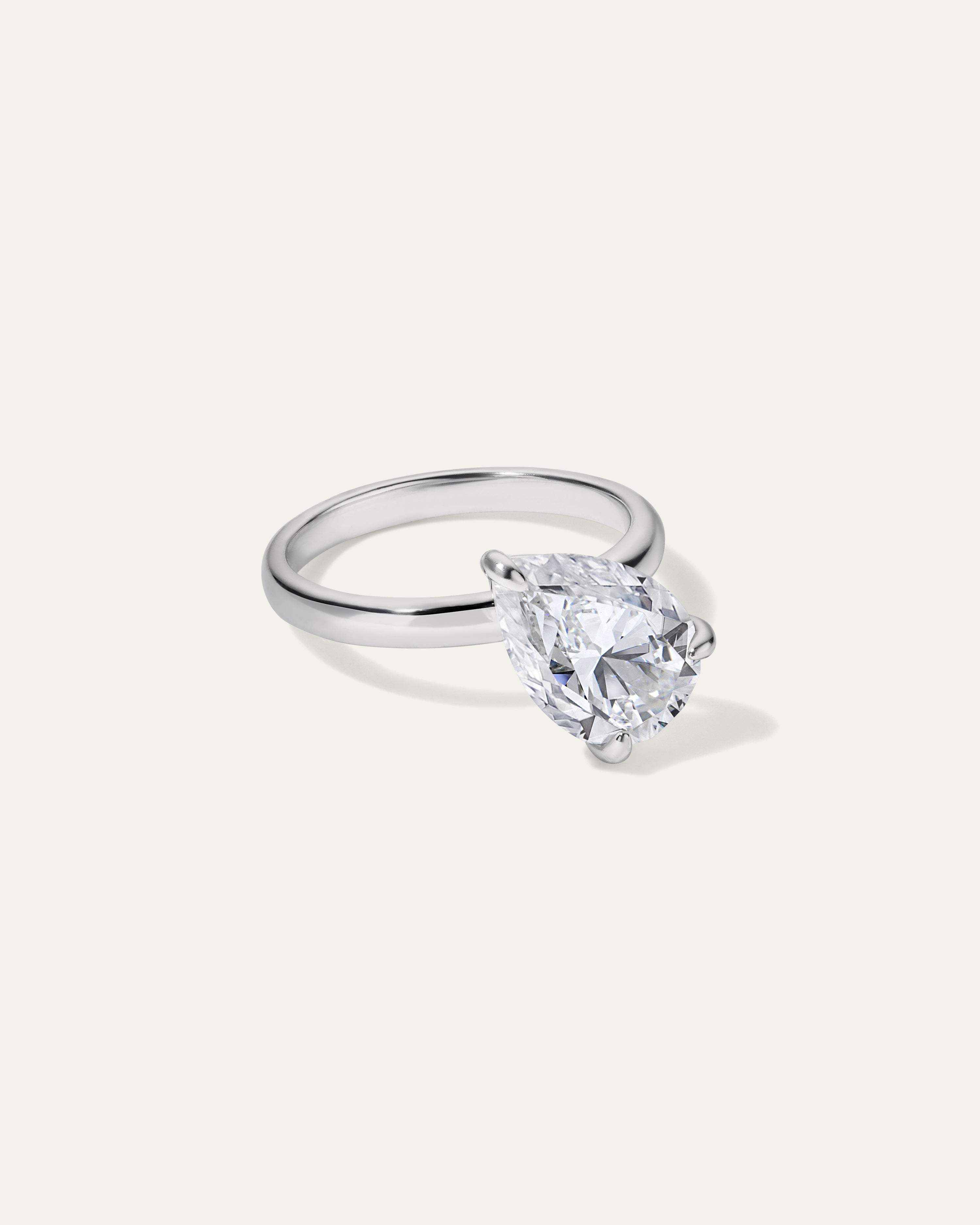 Tilted Pear Pinky Ring