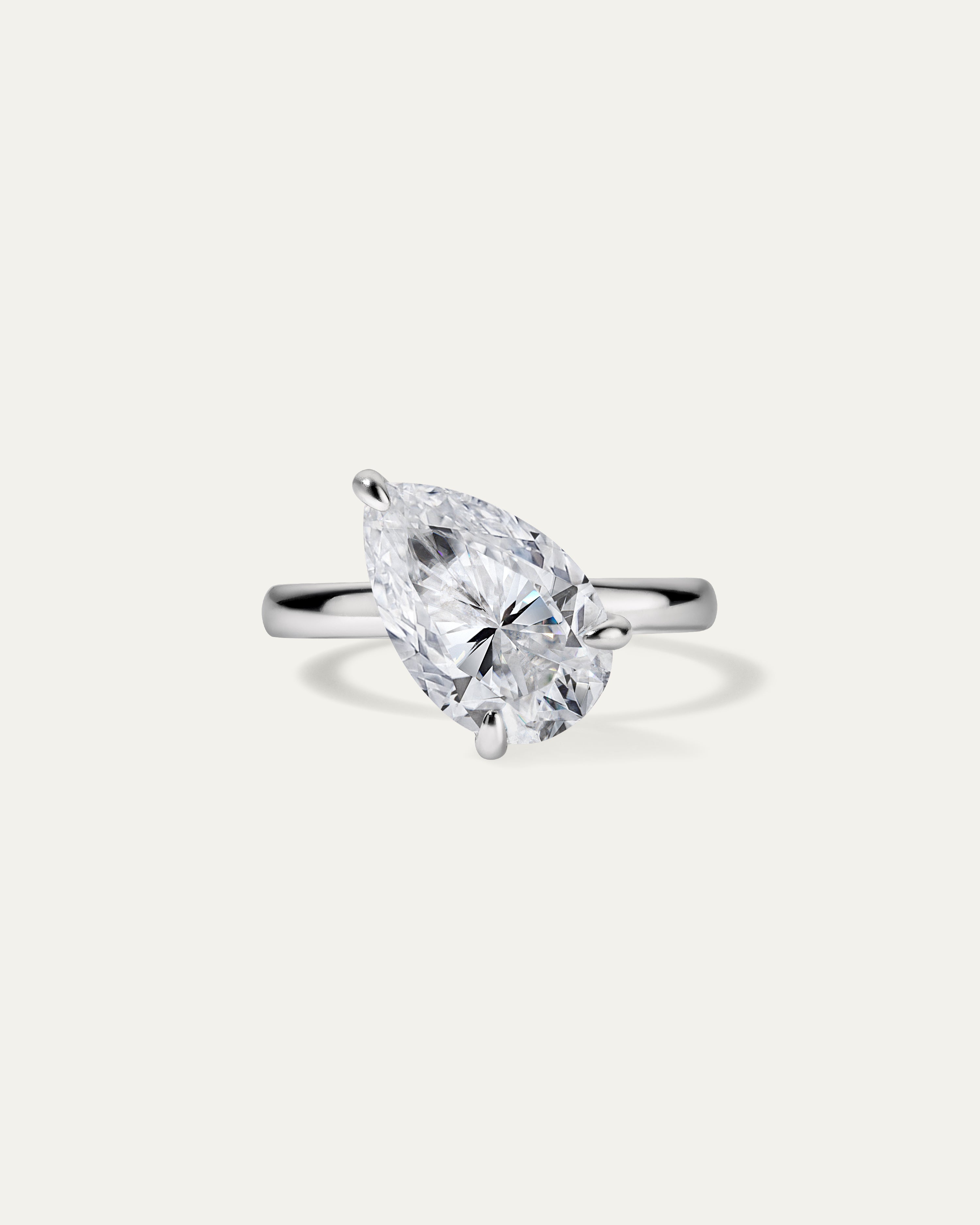 Tilted Pear Pinky Ring