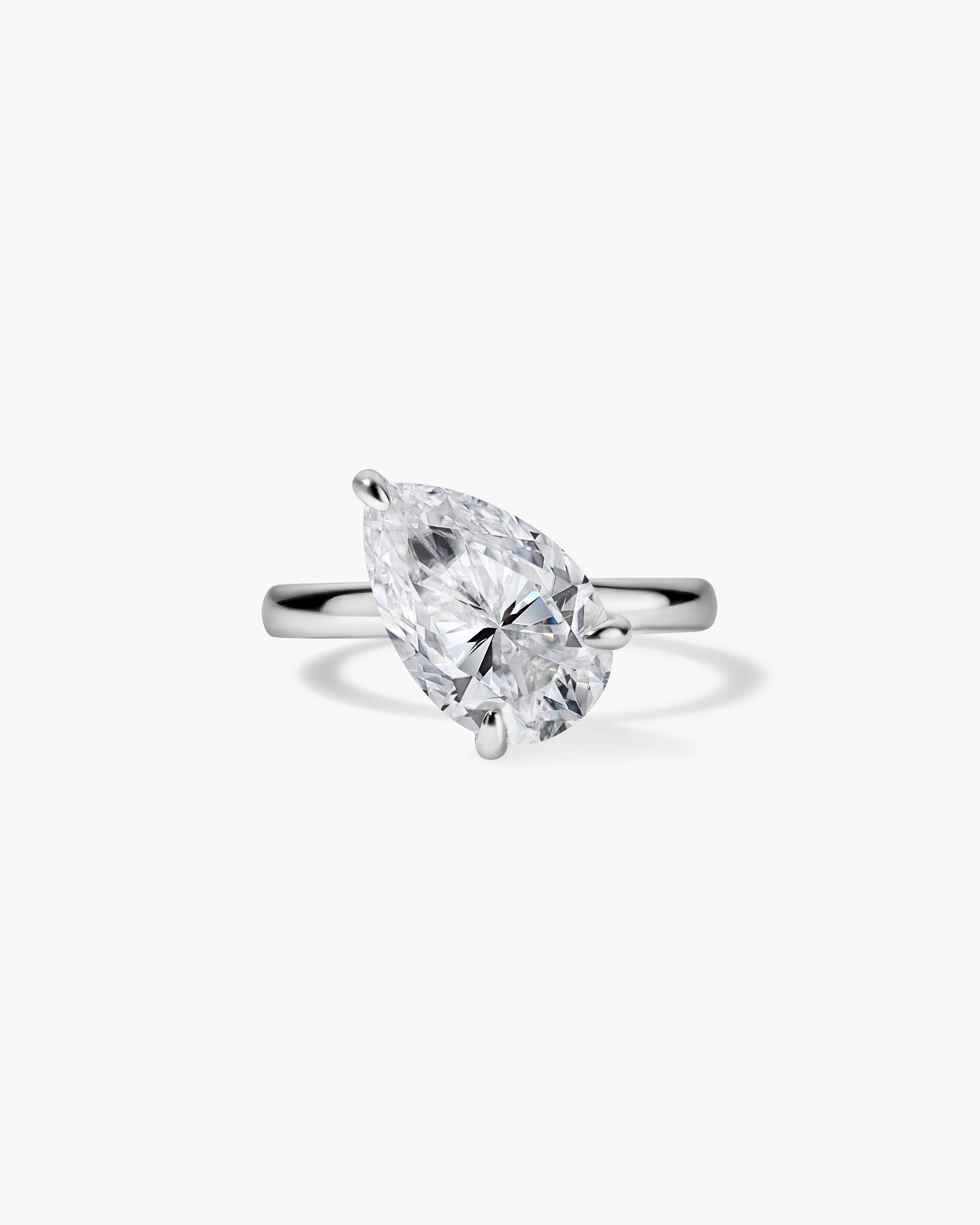 Tilted Pear Pinky Ring