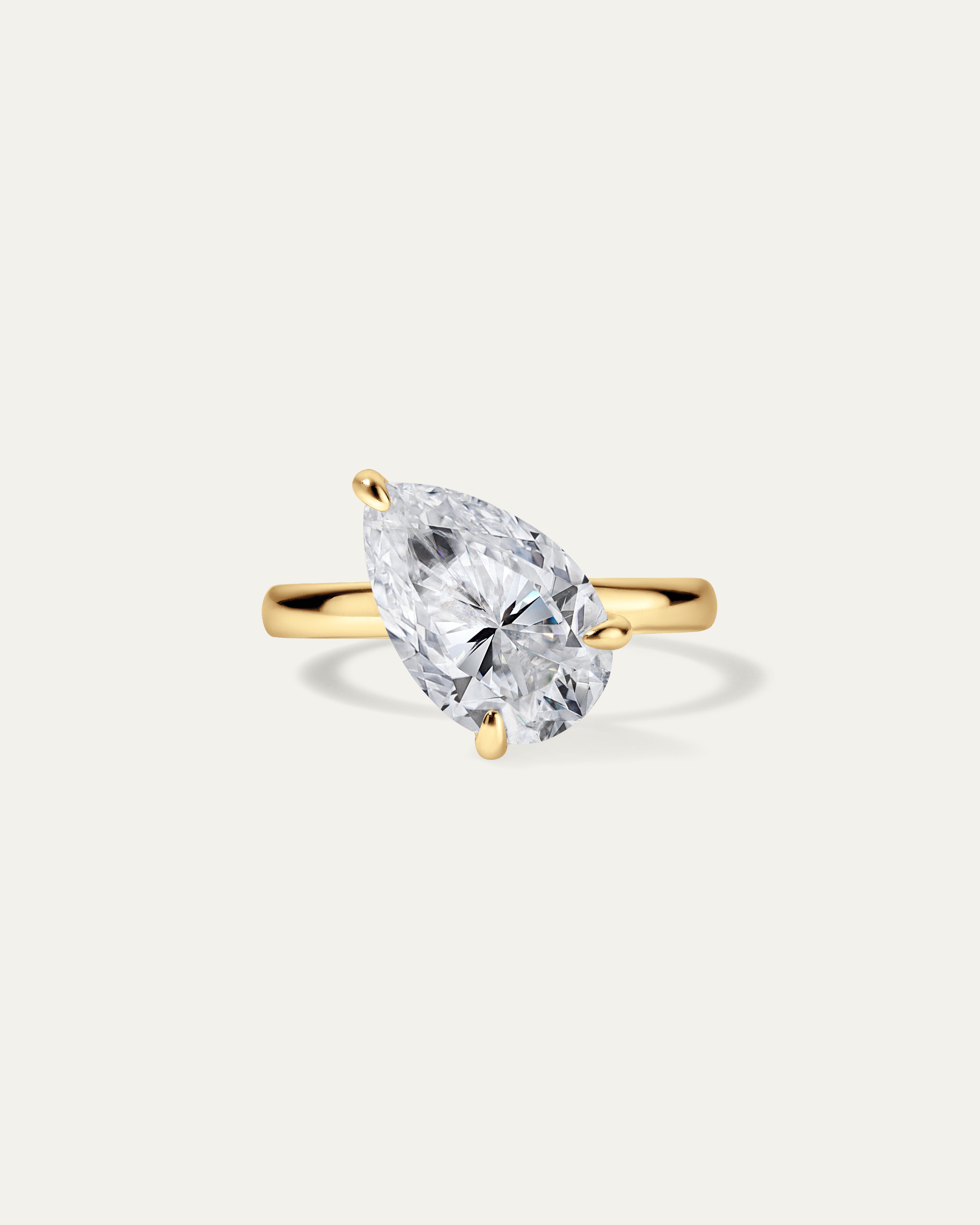 Tilted Pear Pinky Ring