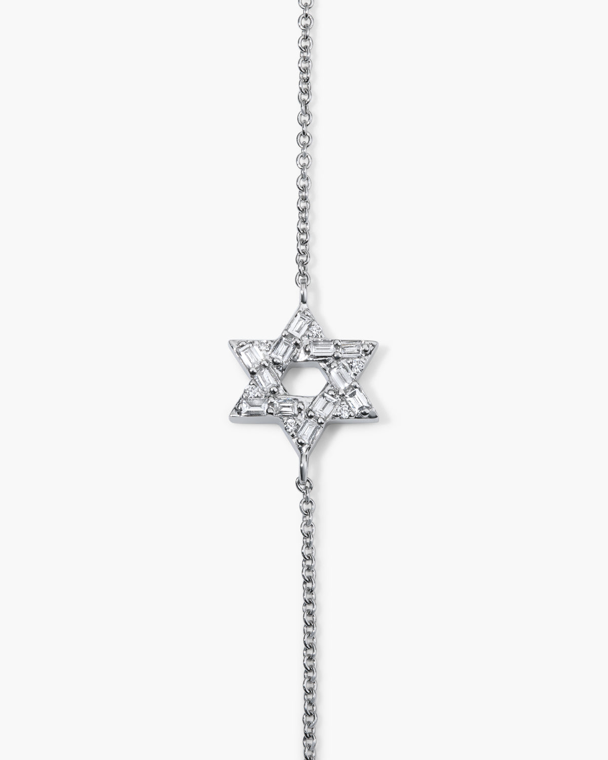 Star of David Baguette Diamond Hand Chain