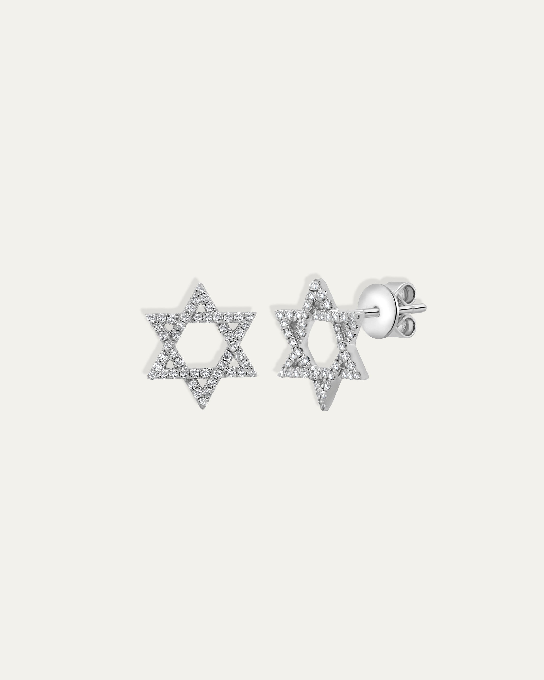 Signature Star of David Diamond Stud Earrings