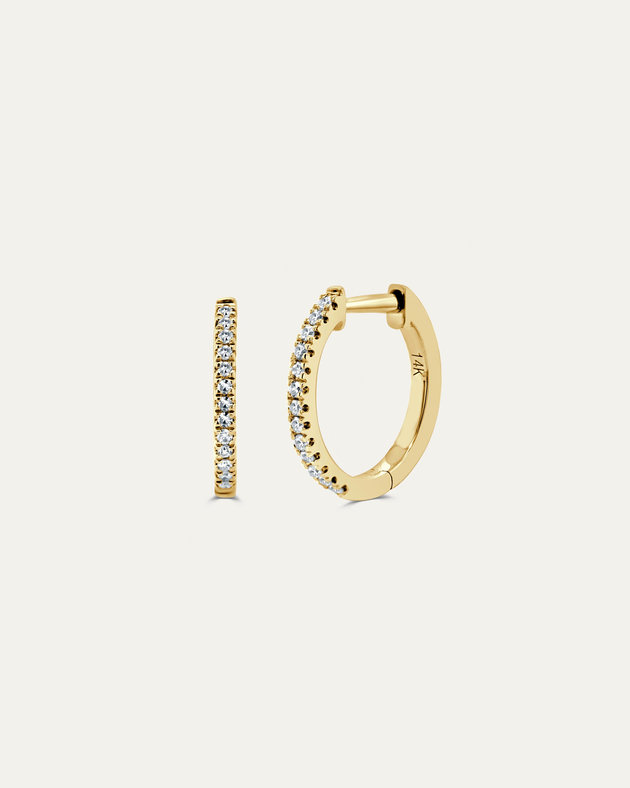 The Pavé Diamond Huggie Hoops