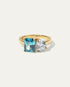 The Blue Topaz Toi et Moi Ring