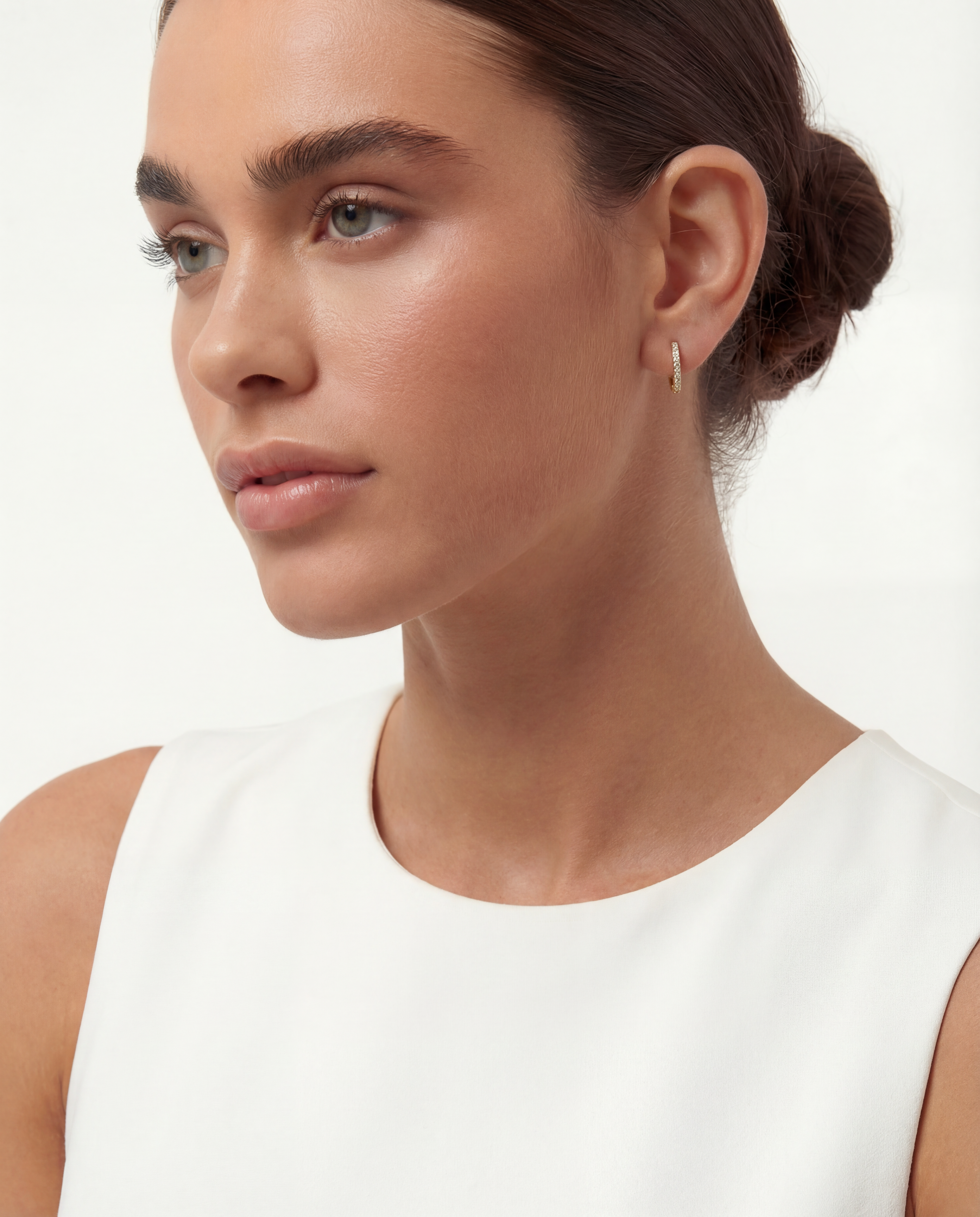 Jane Prestige™ Pavé Diamond Huggie Hoops