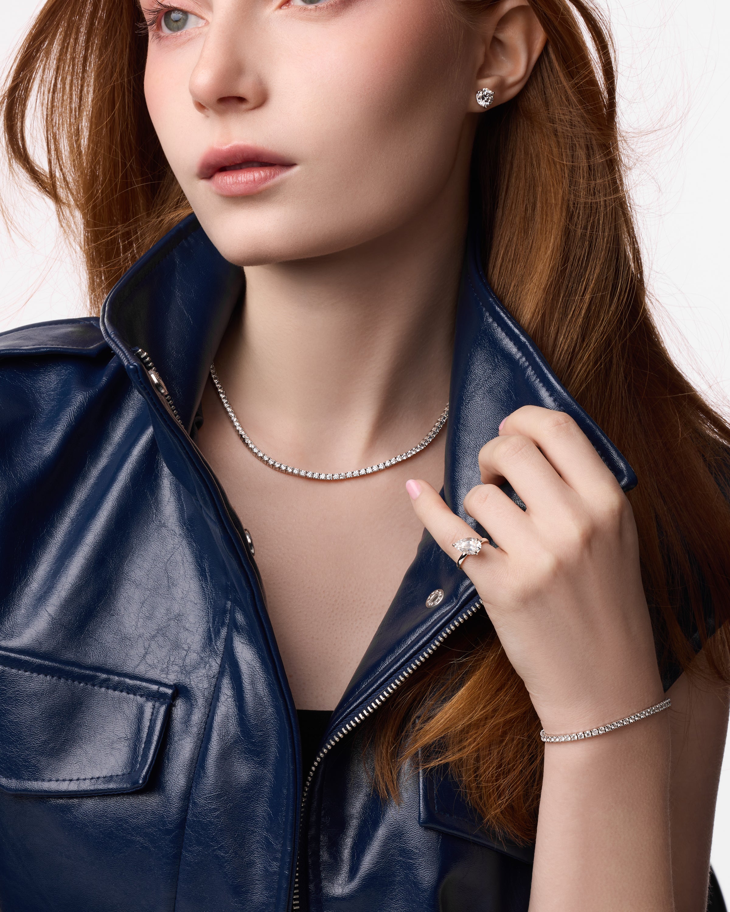 Tilted Pear Pinky Ring