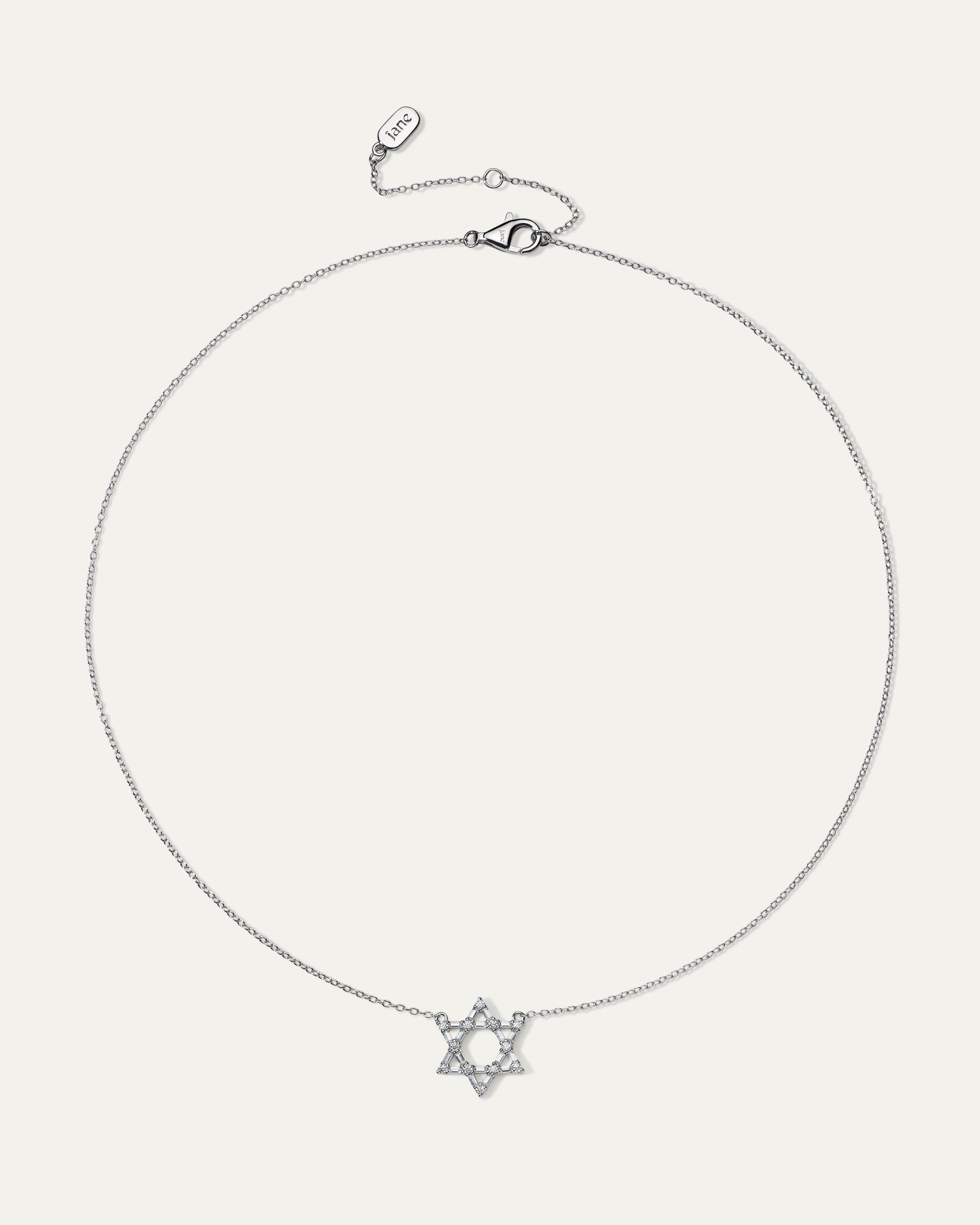 Star of David Baguette Necklace
