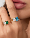 The Original Blue Topaz Toi et Moi Ring