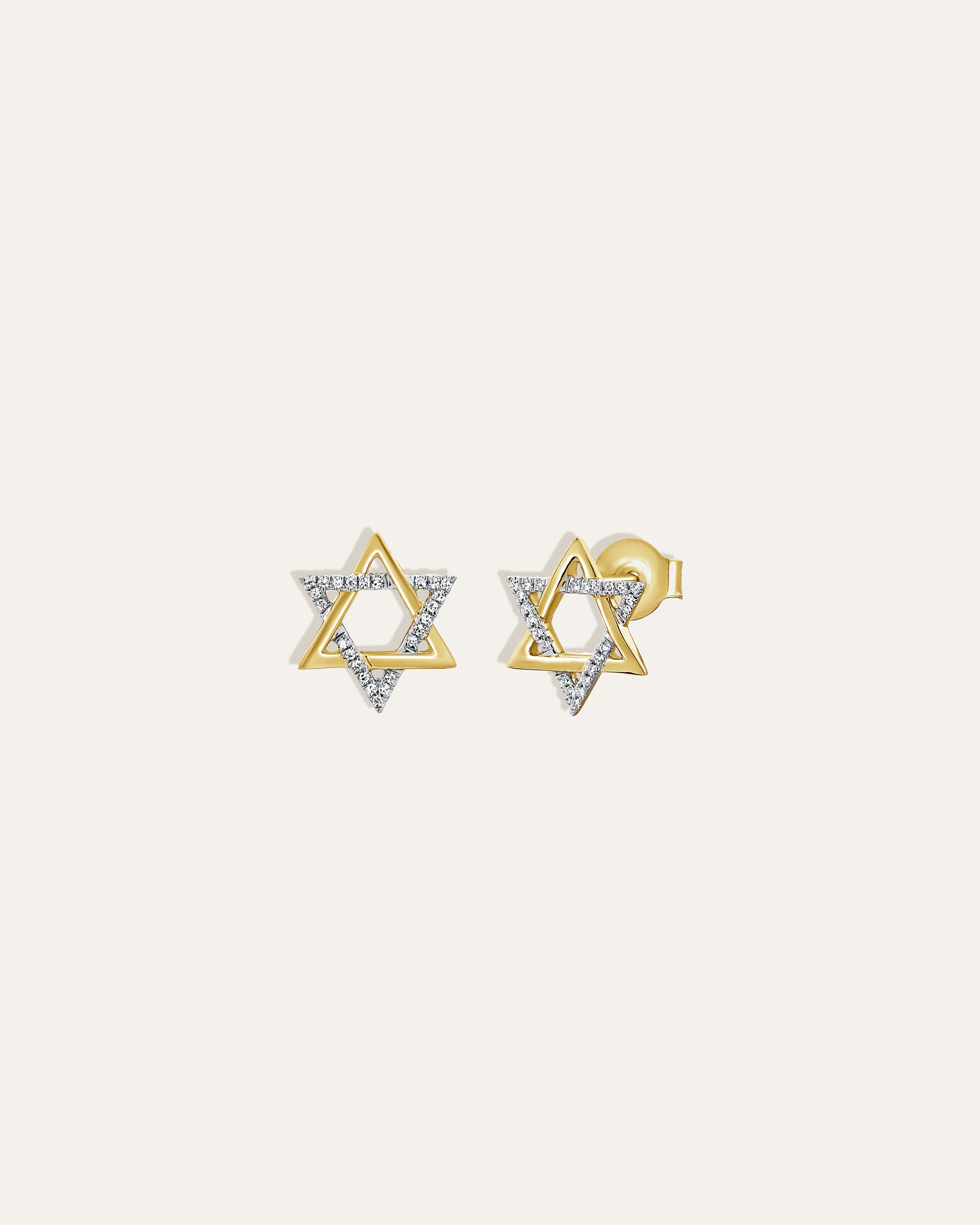 Signature Star of David Pavé Diamond Stud Earrings