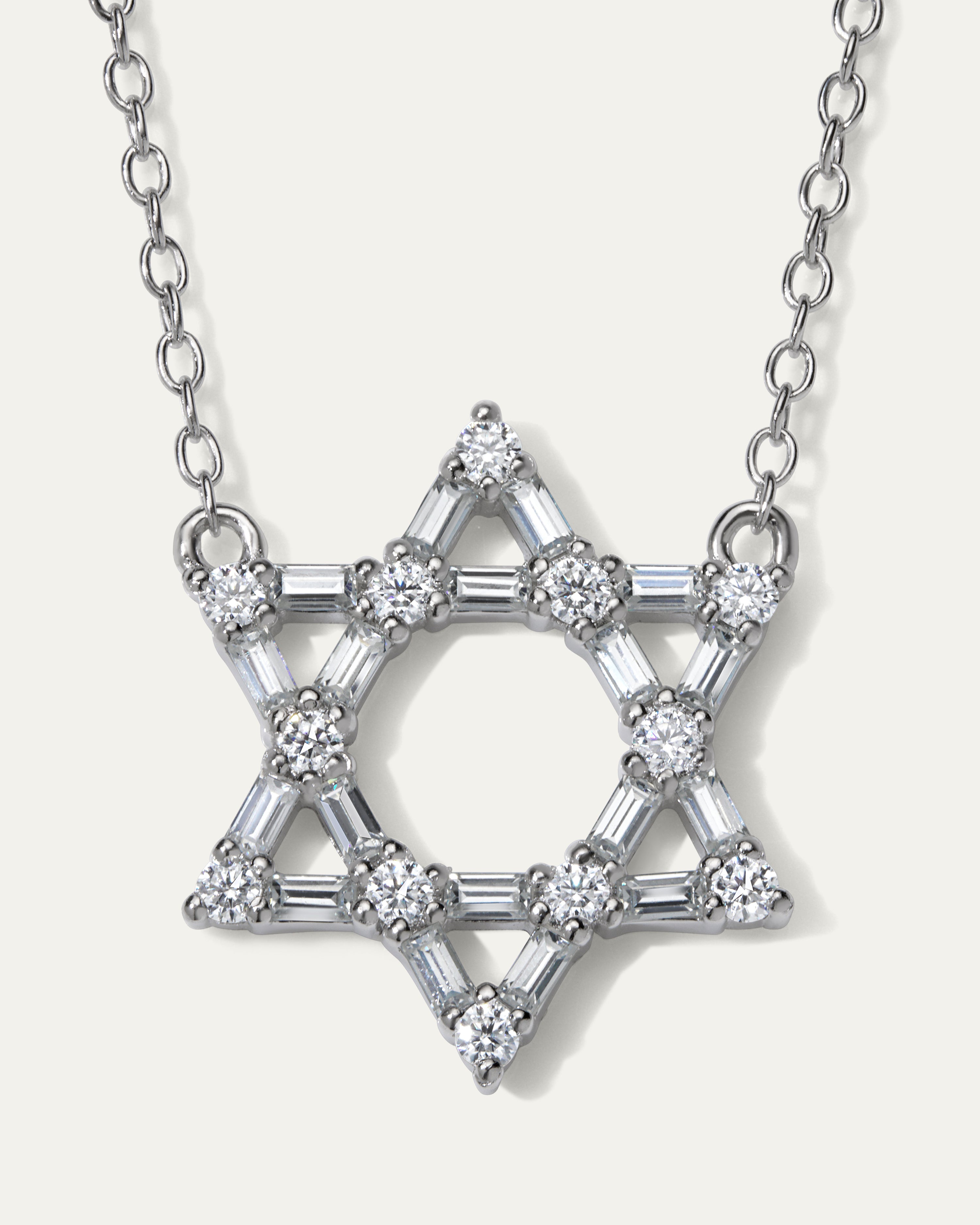 Star of David Baguette Necklace