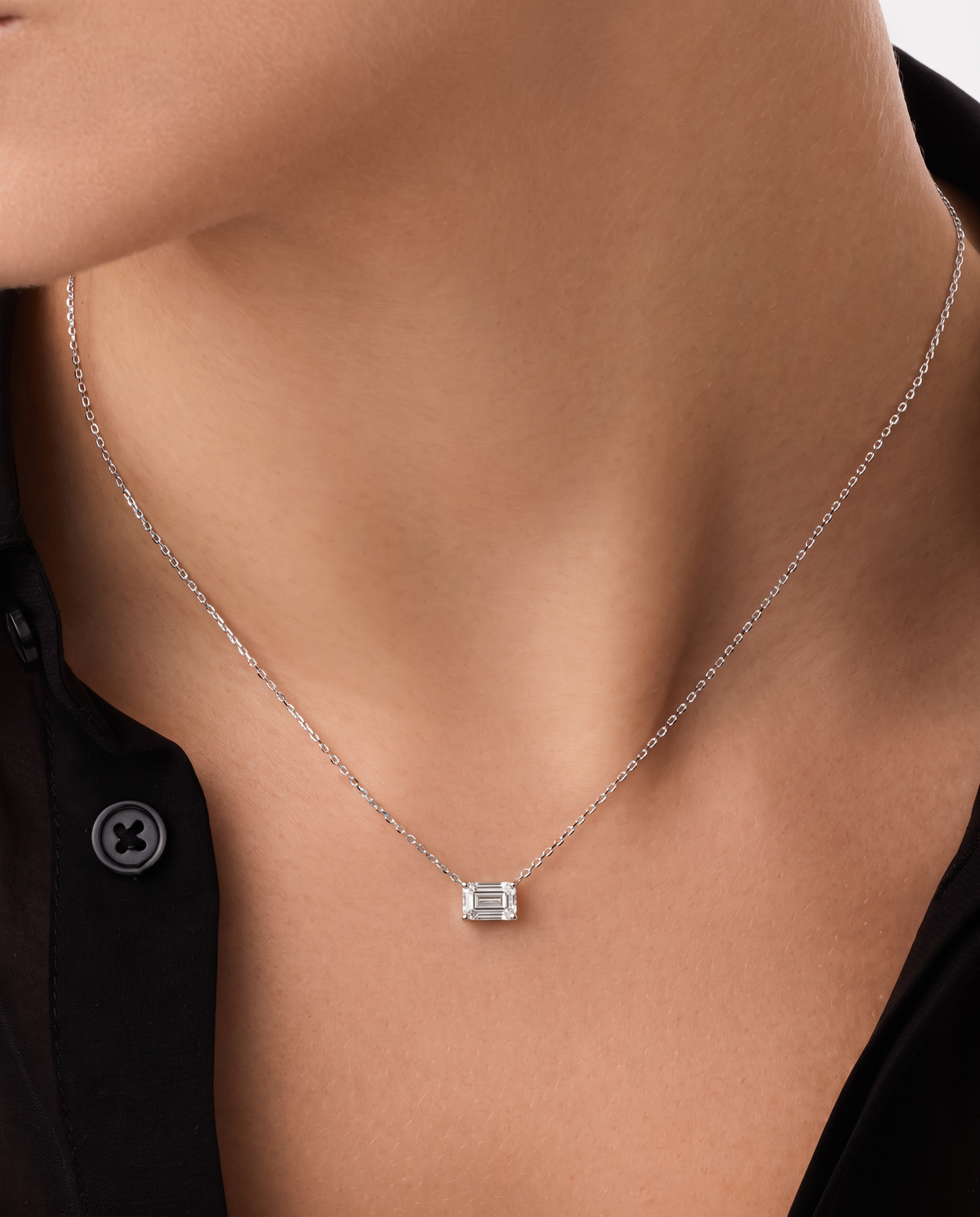 Jane Everyday™ Emerald Solitaire Necklace