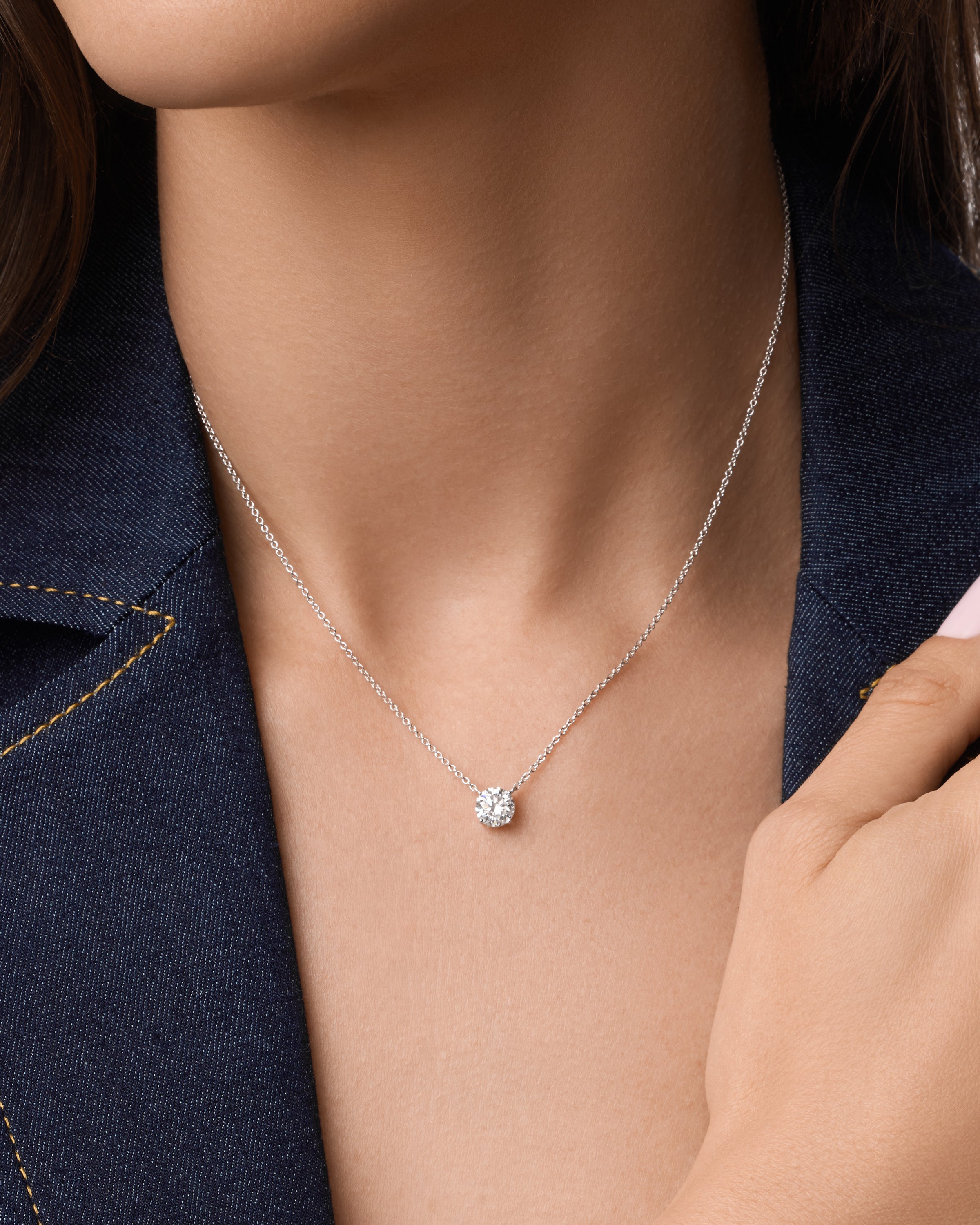 Lab Diamond Solitaire Necklace