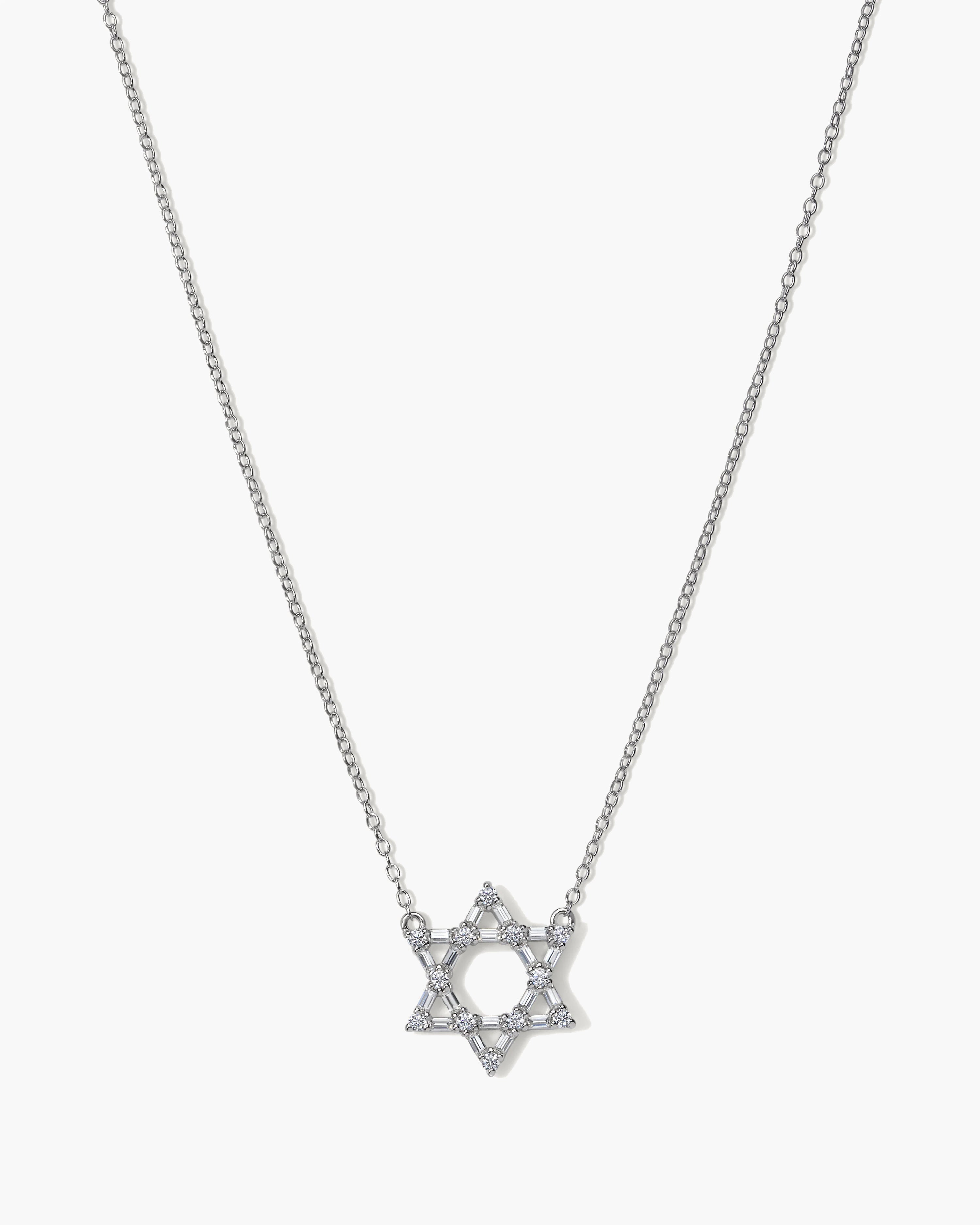 Star of David Baguette Necklace