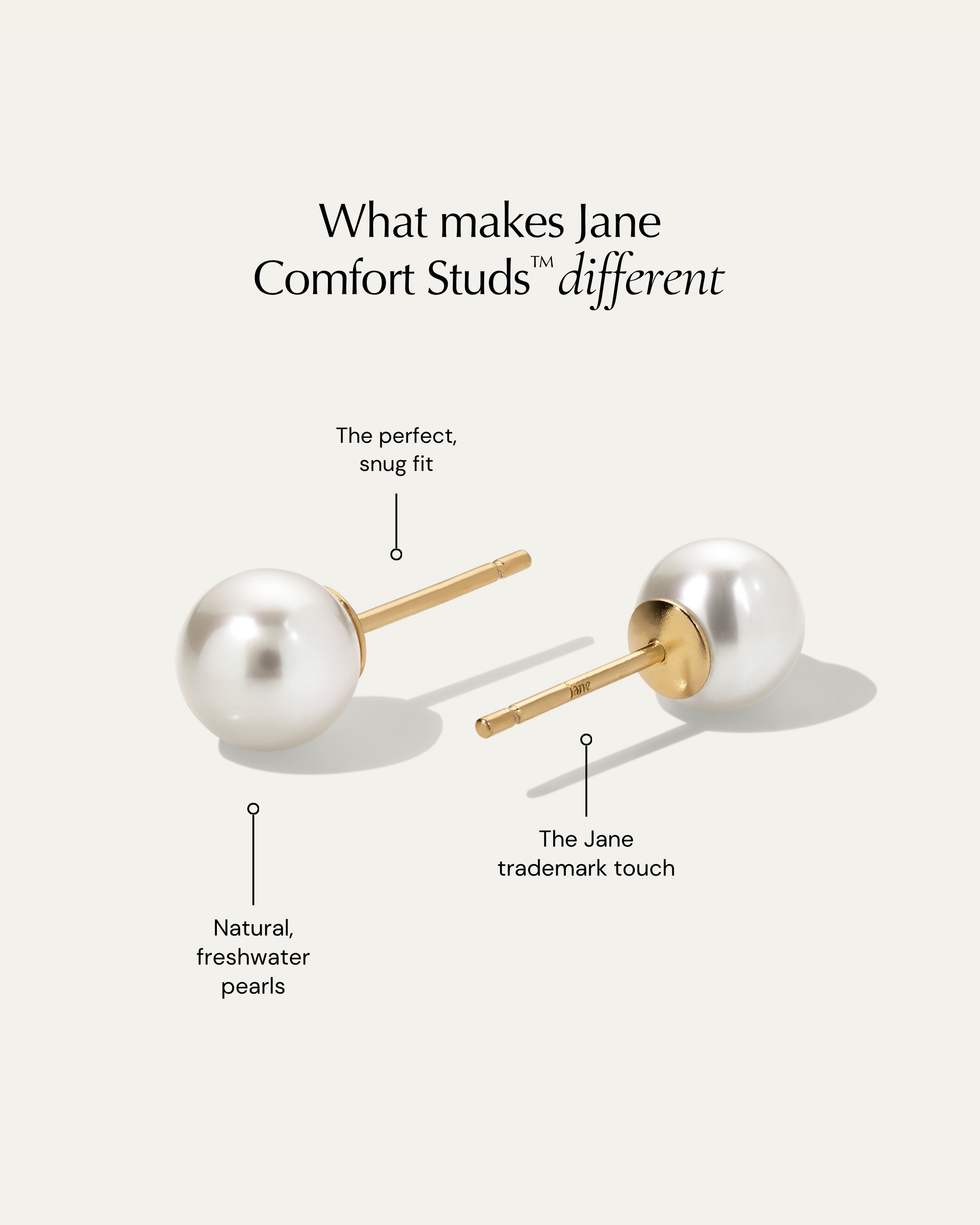 Jane Everyday™ Pearl Comfort Studs™ Earrings