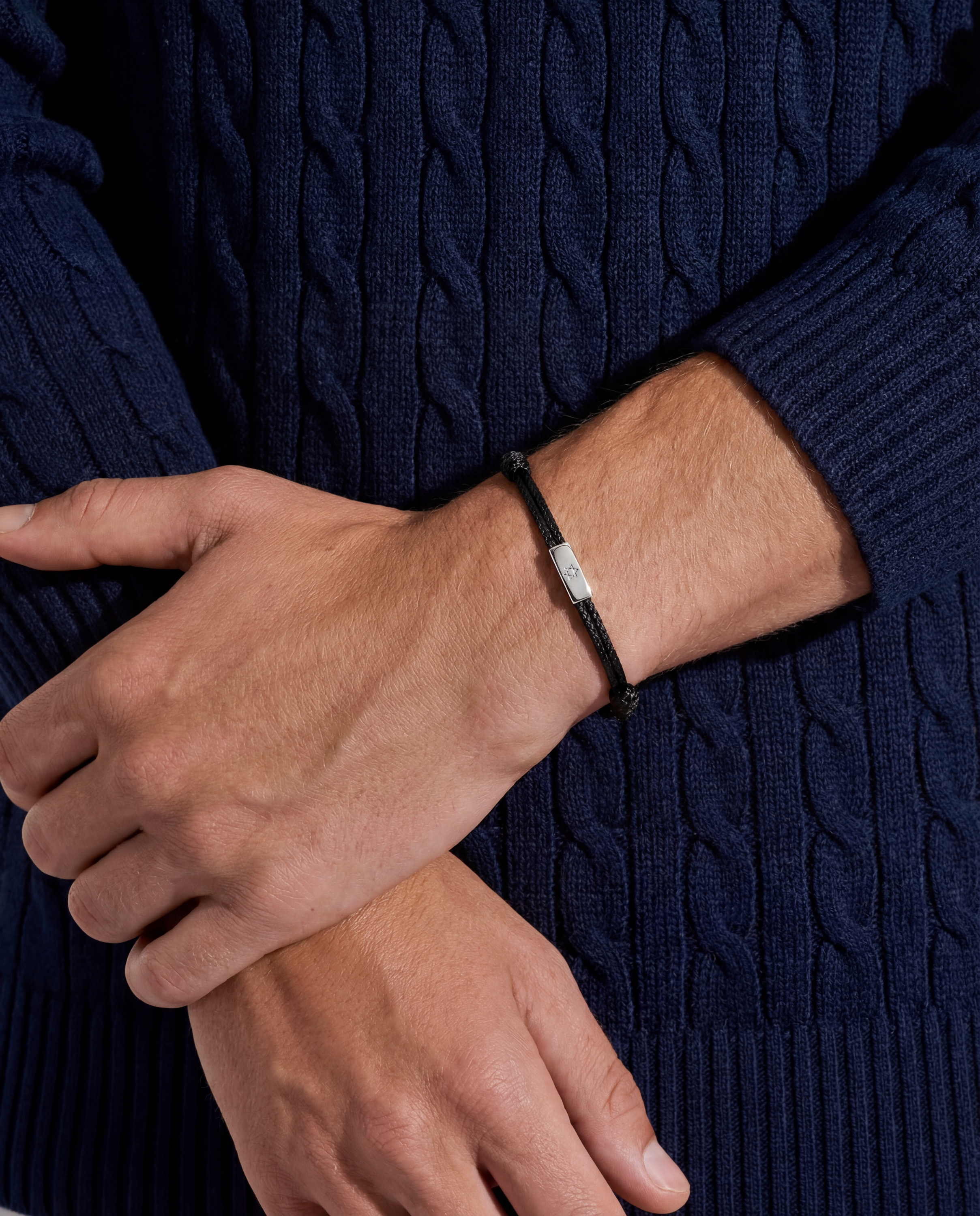 Star of David Bar Cord Bracelet