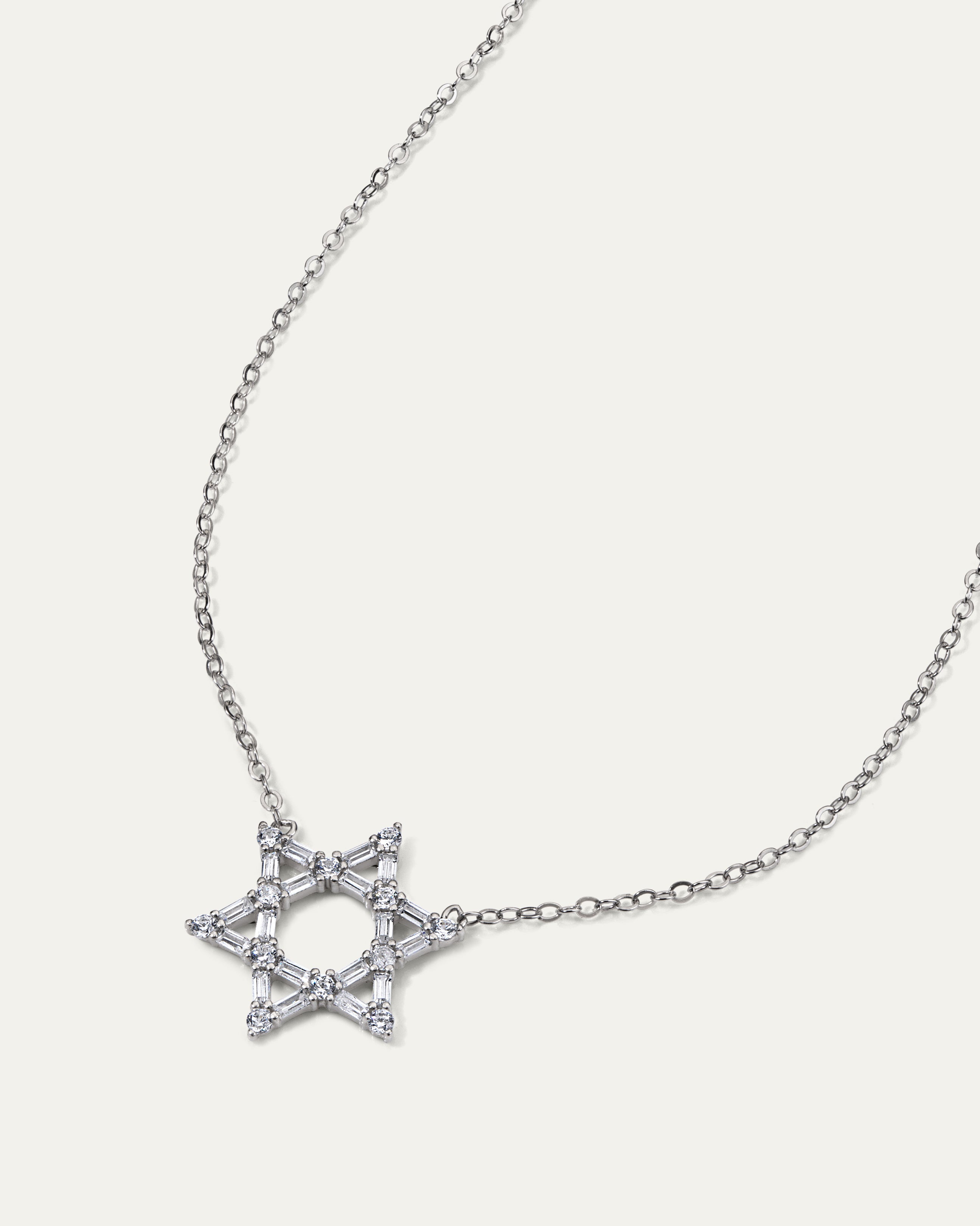 The Star of David Baguette Necklace