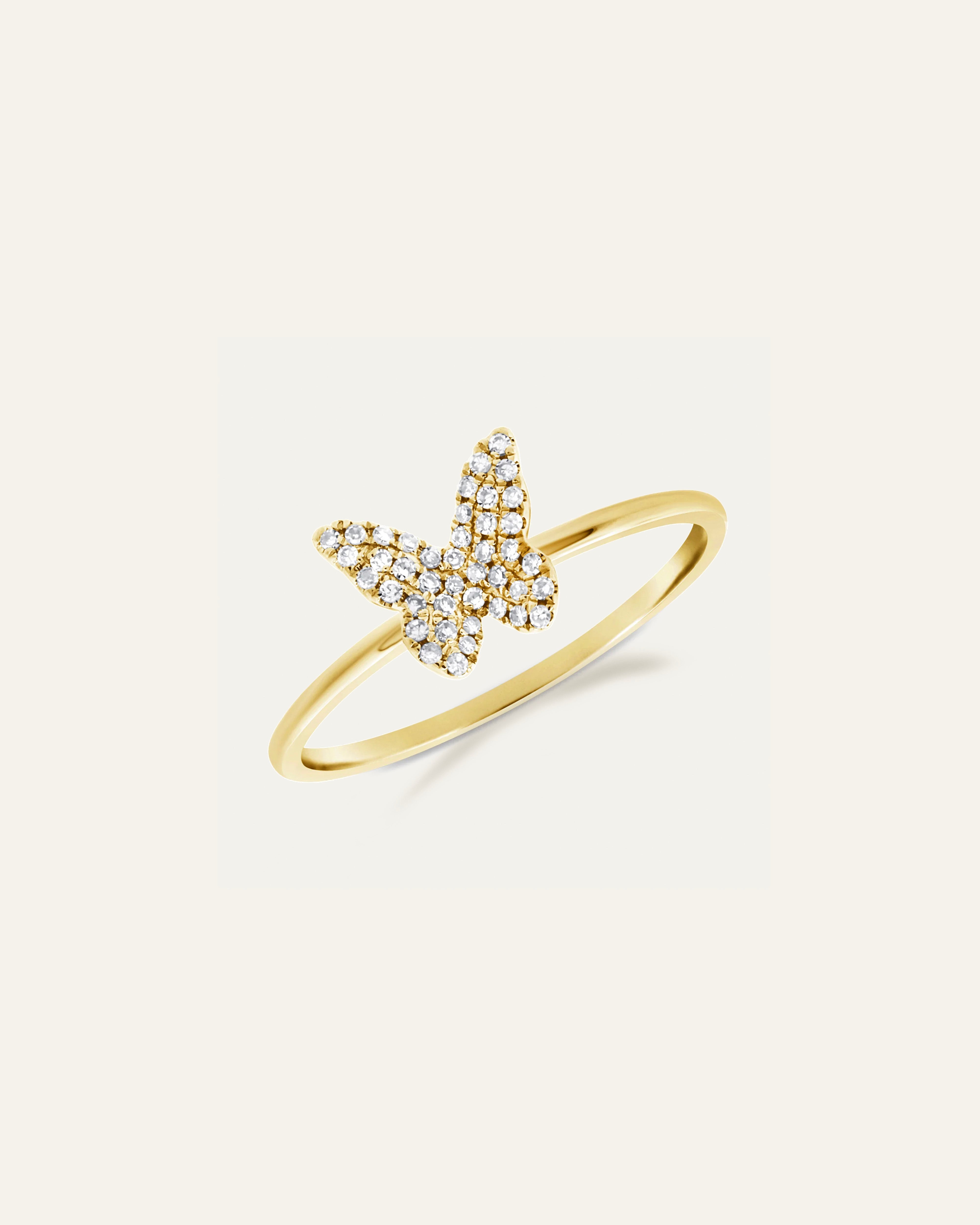 The Pavé Diamond Butterfly Ring