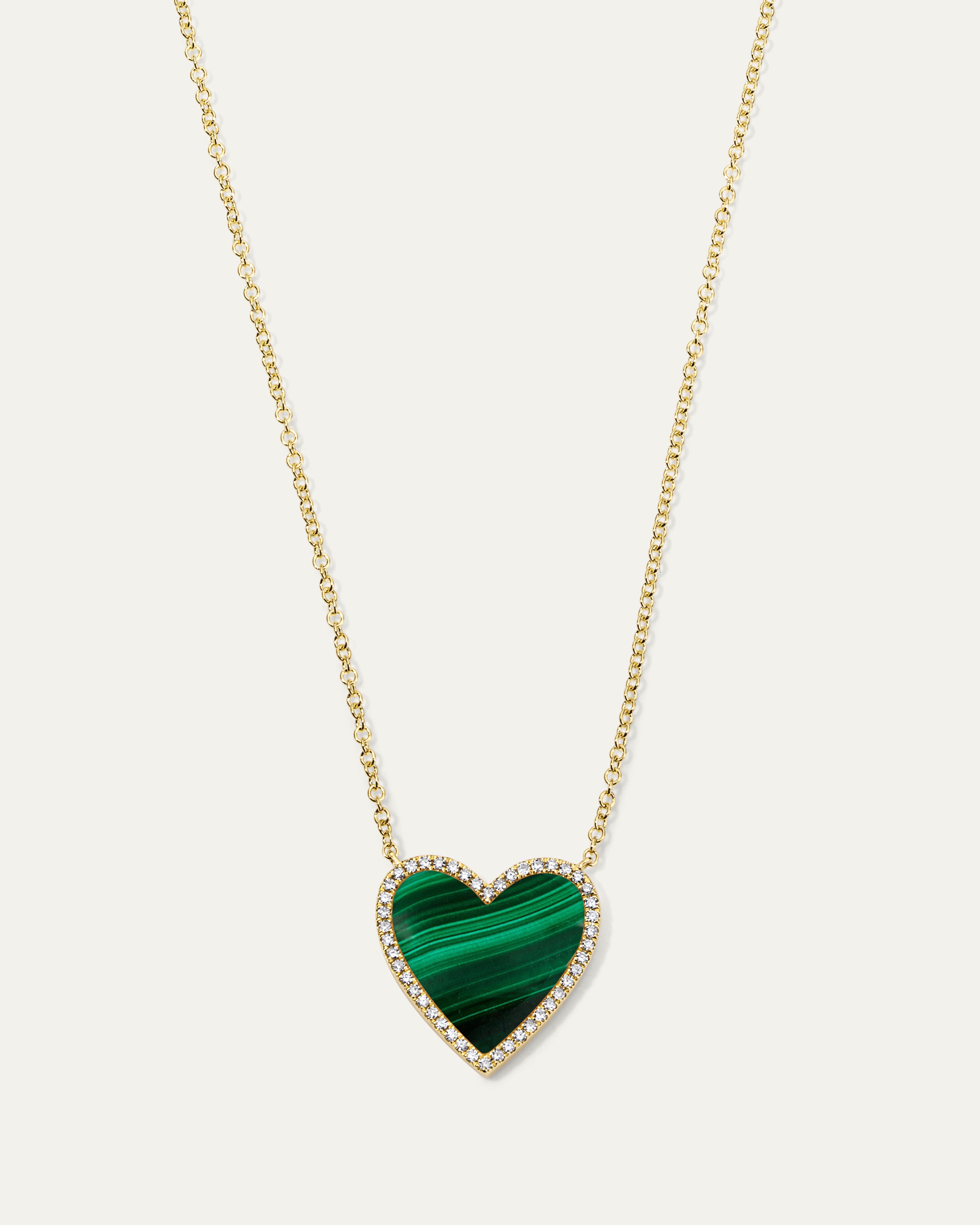 Jane My Heart™ Malachite Diamond Necklace