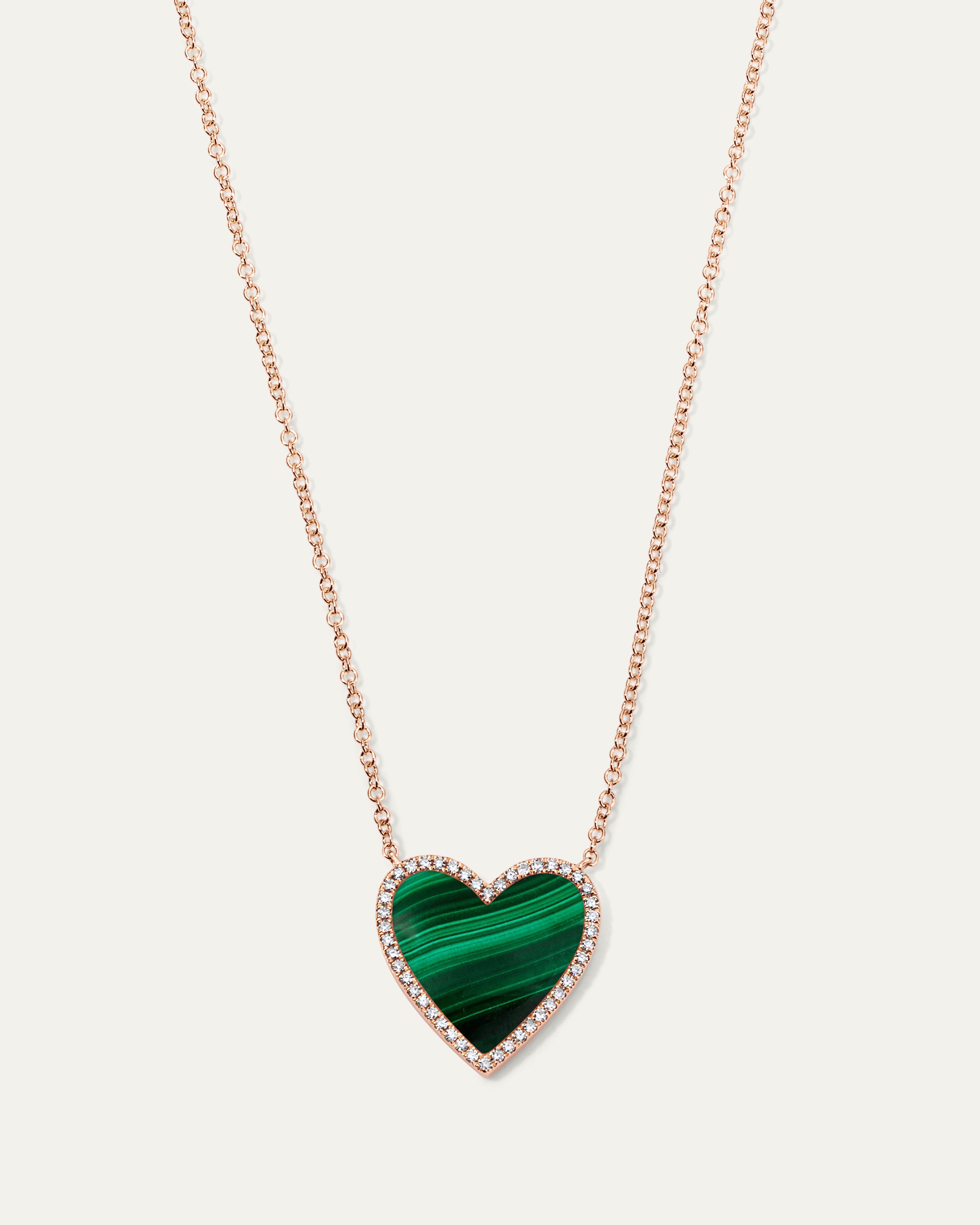 Jane My Heart™ Malachite Diamond Necklace