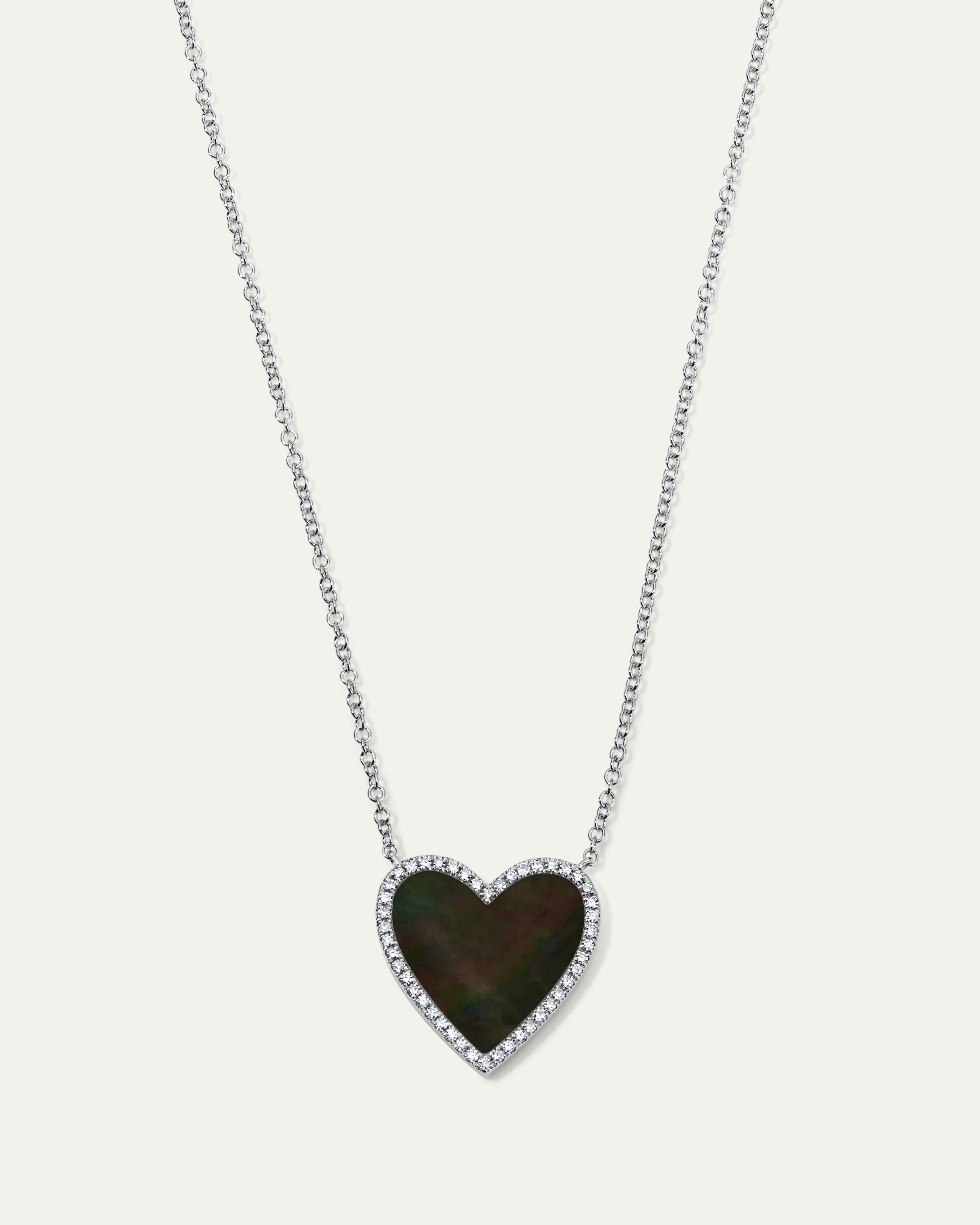 ★MIDNIGHT MOMENT.★ thin onyx necklace The My Heart Black Onyx Diamond Necklace | Jane Jewels