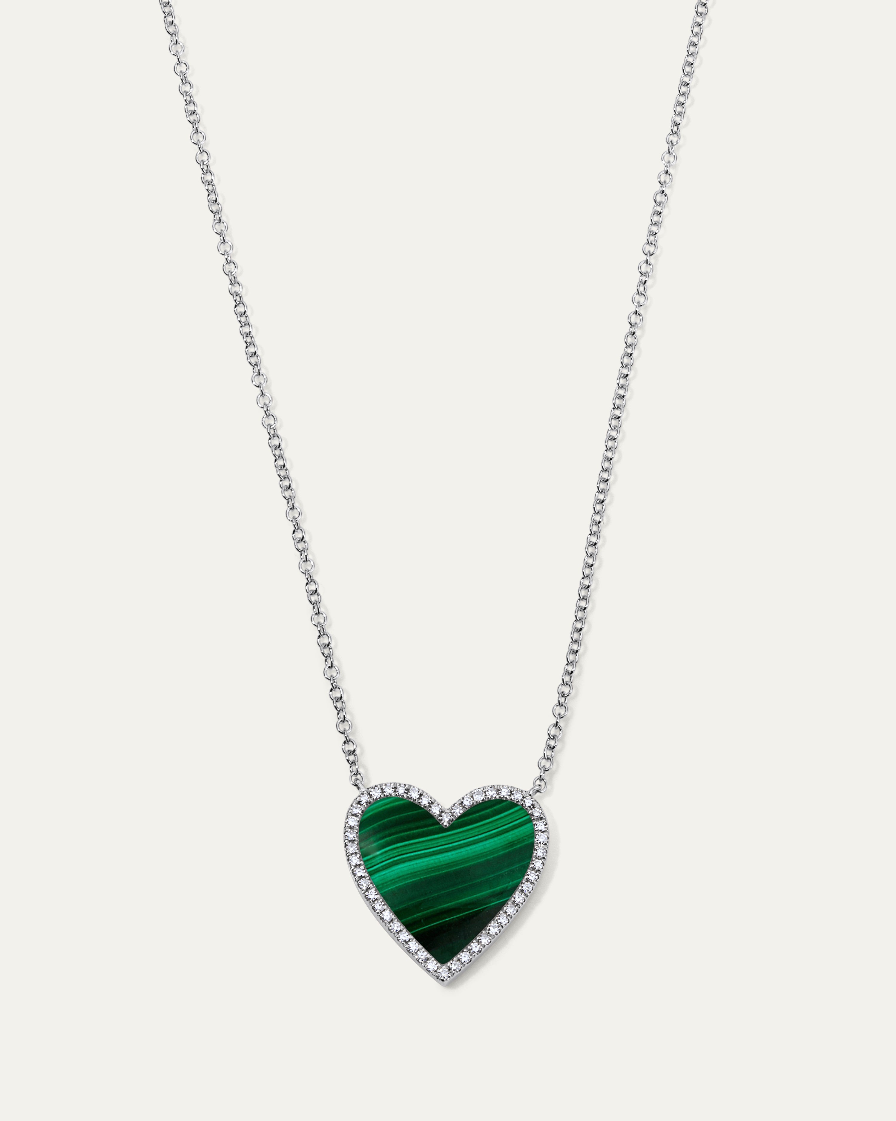 Jane My Heart™ Malachite Diamond Necklace