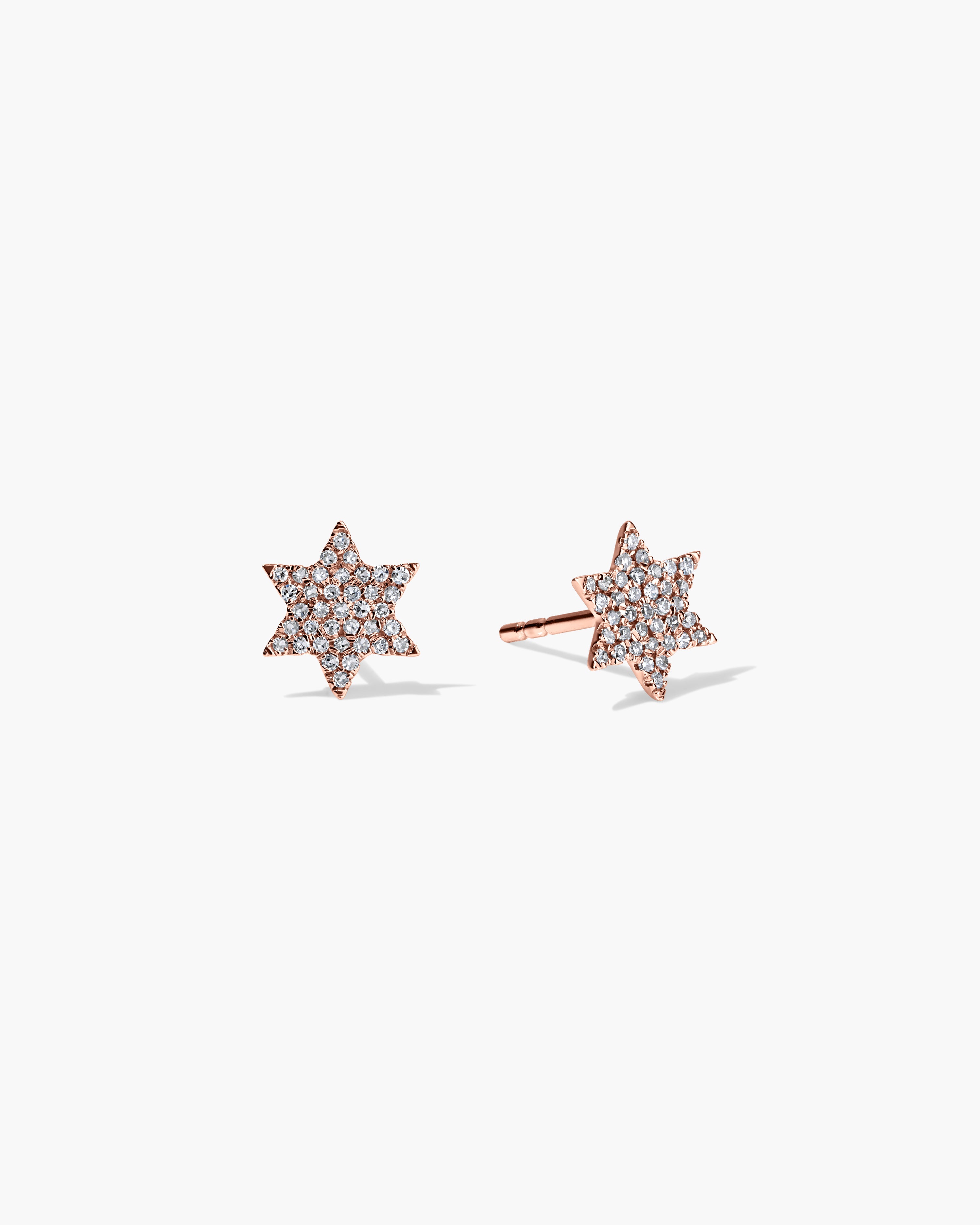 Star of David Pavé Diamond Cluster Stud Earrings
