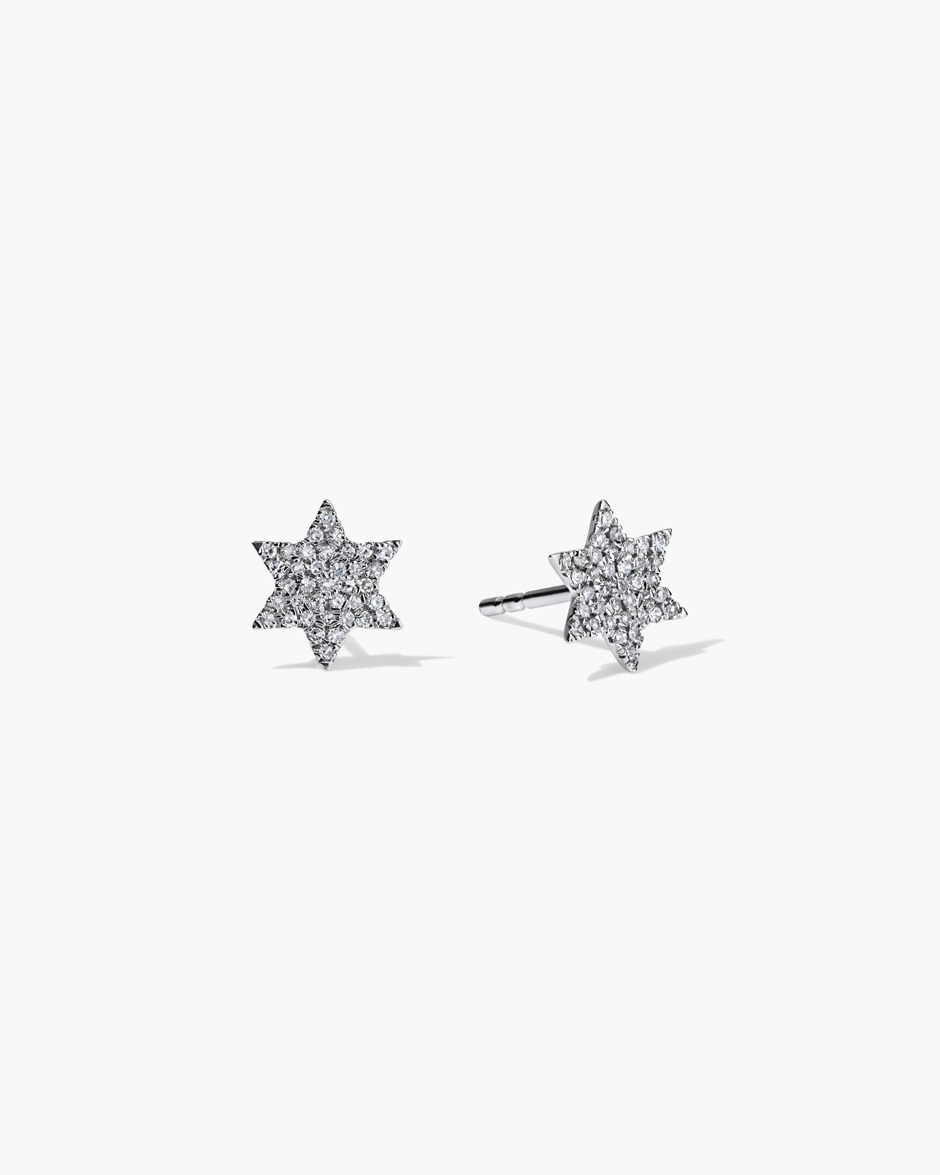 Star of David Pavé Diamond Cluster Stud Earrings