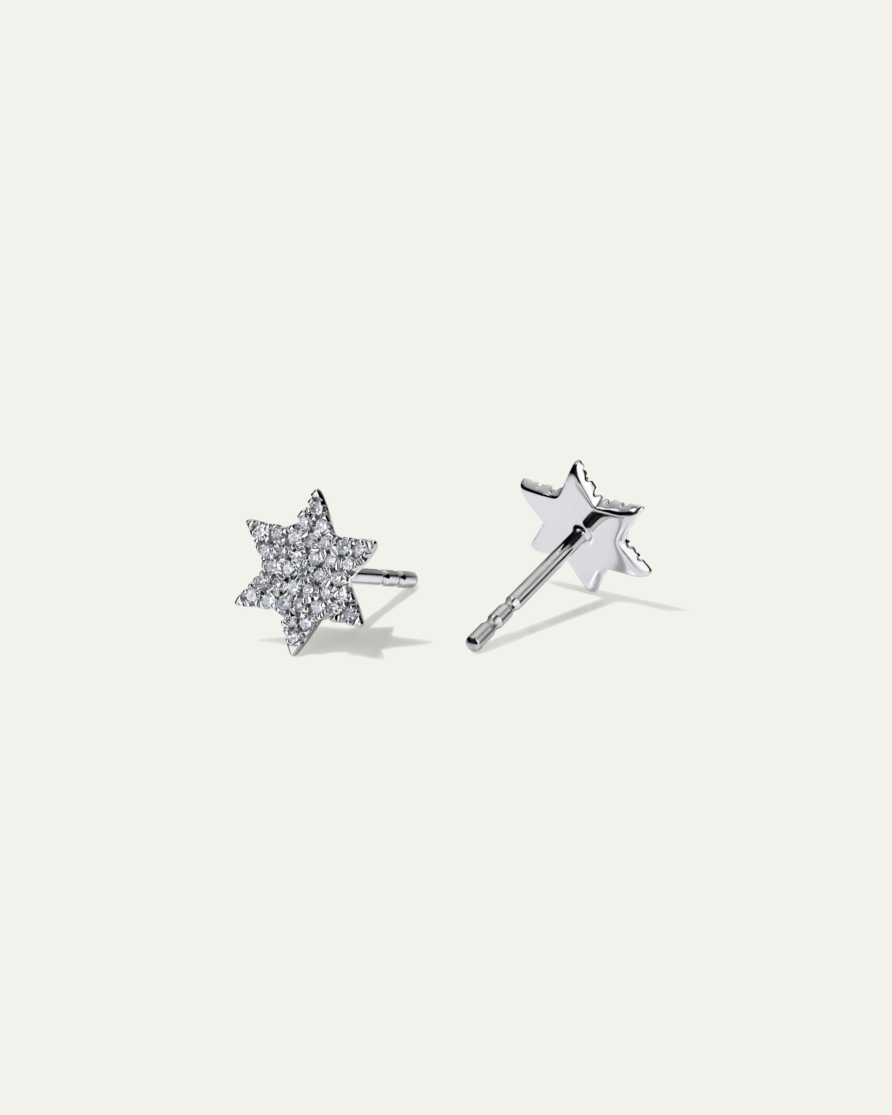 Star of David Pavé Diamond Cluster Stud Earrings