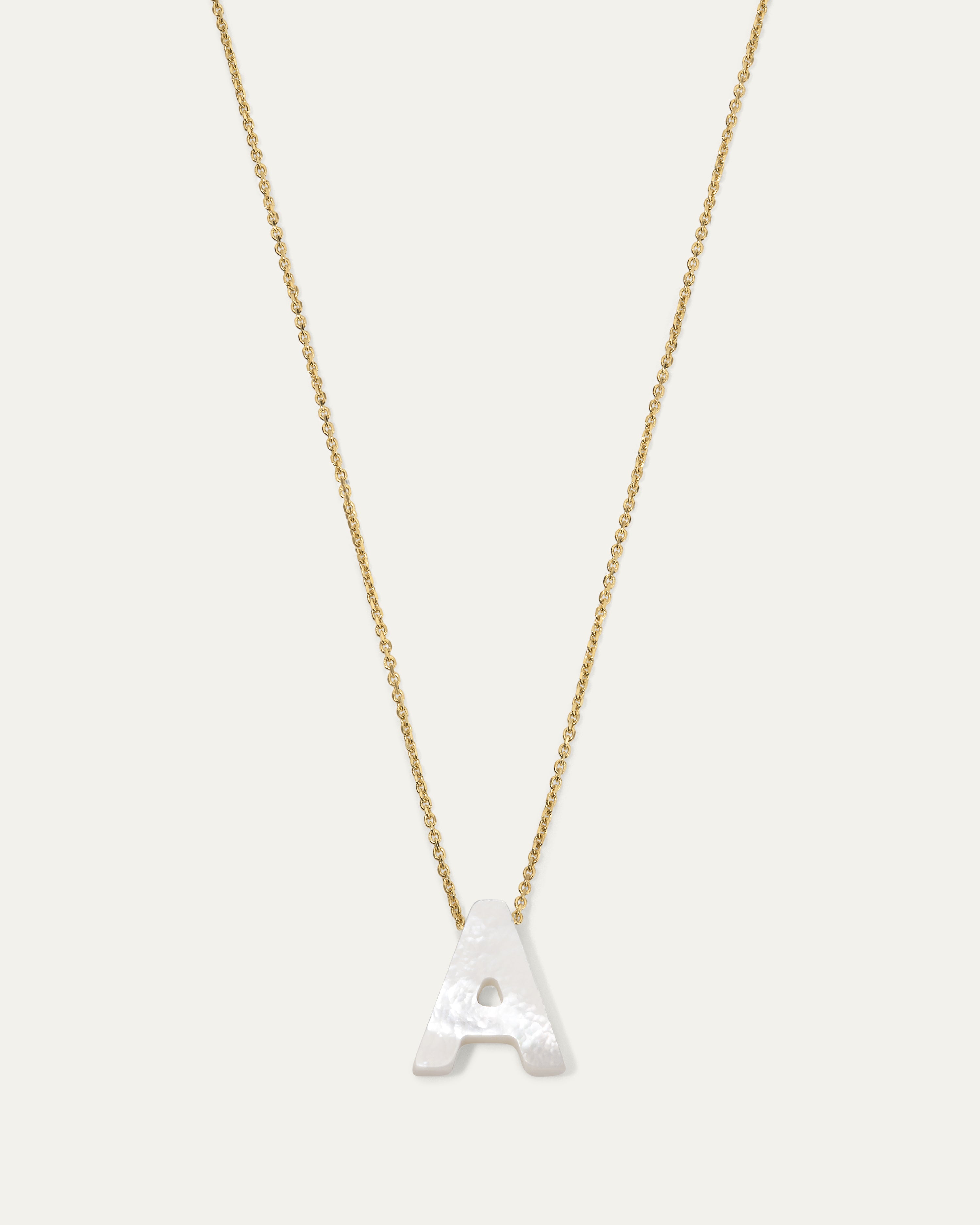 Mother of Pearl Initial Necklace