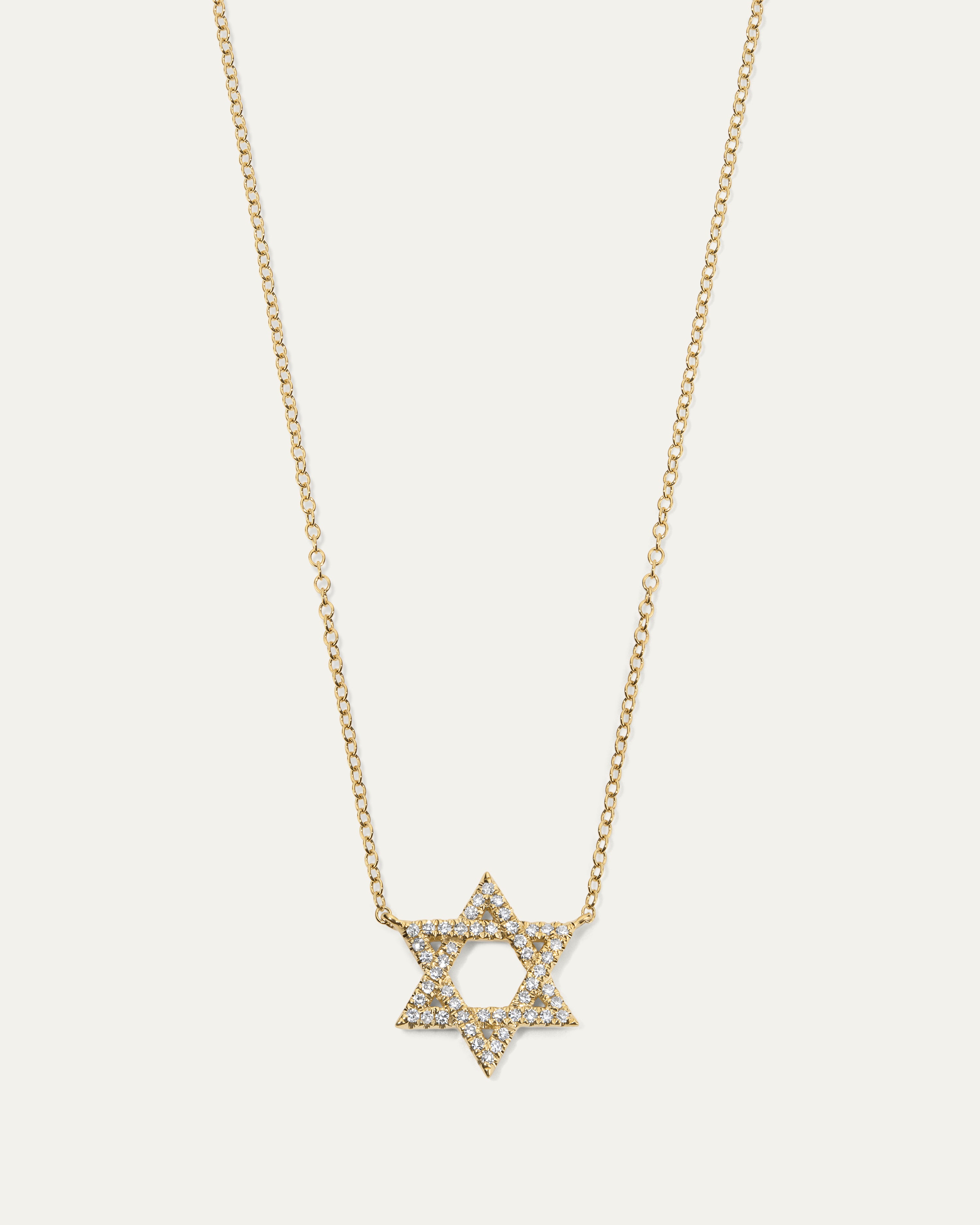 Star of David Pavé Diamond Necklace